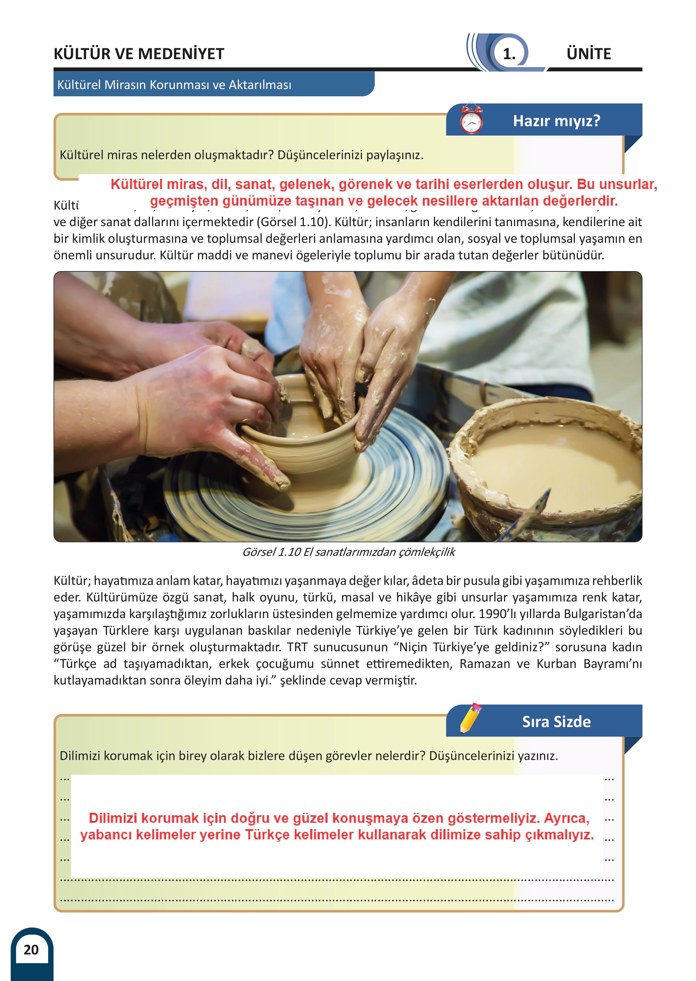 6. Sınıf Meb Yayınları Kültür Ve Medeniyetimize Yön Verenler Ders Kitabı 1. Kitap Sayfa 21 Cevapları