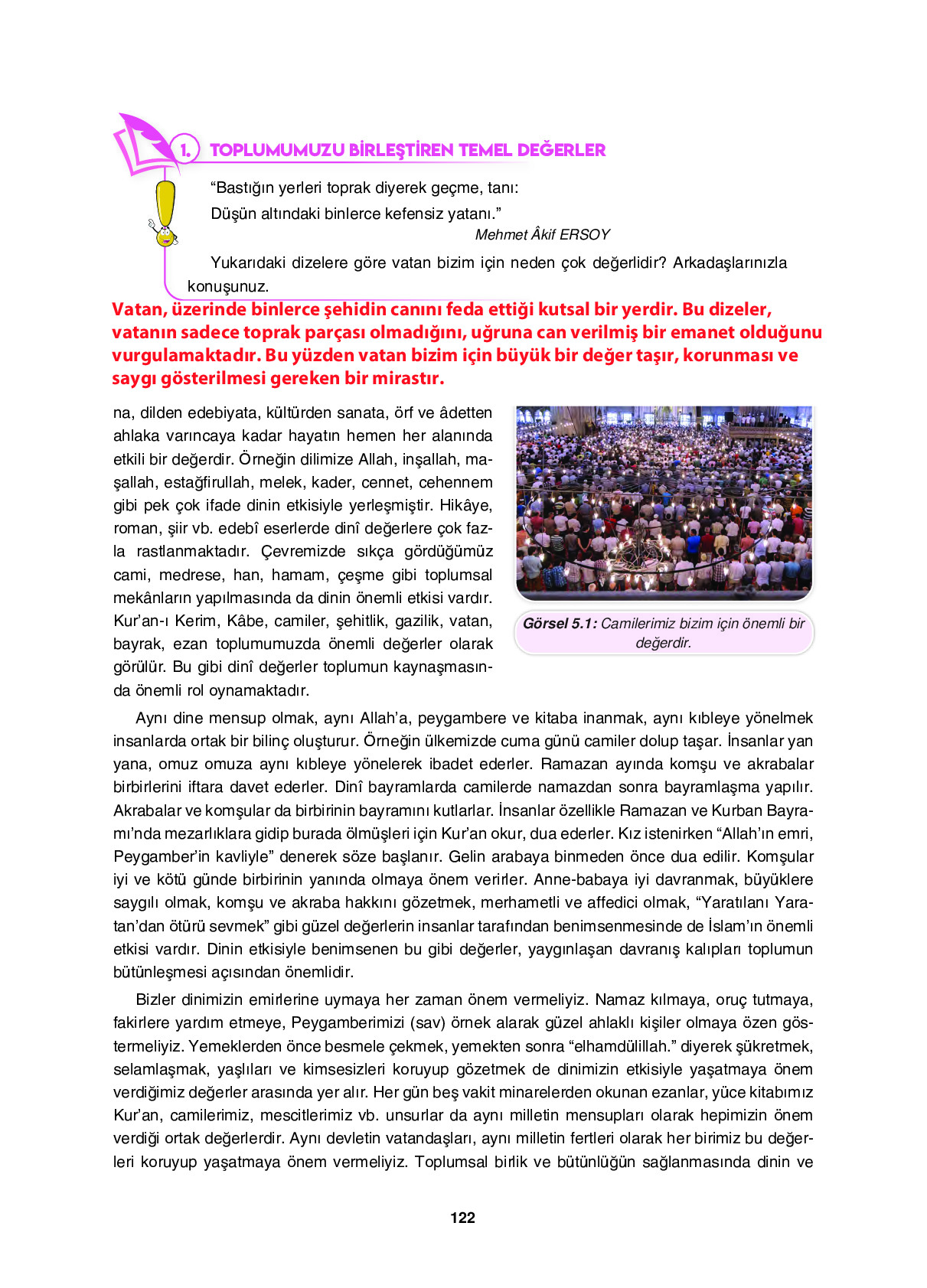 6. Sınıf Sdr İpekyolu Yayıncılık Din Kültürü Ve Ahlak Bilgisi Ders Kitabı Sayfa 122 Cevapları