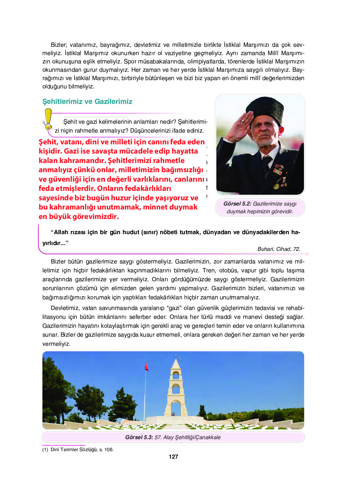 6. Sınıf Sdr İpekyolu Yayıncılık Din Kültürü Ve Ahlak Bilgisi Ders Kitabı Sayfa 127 Cevapları