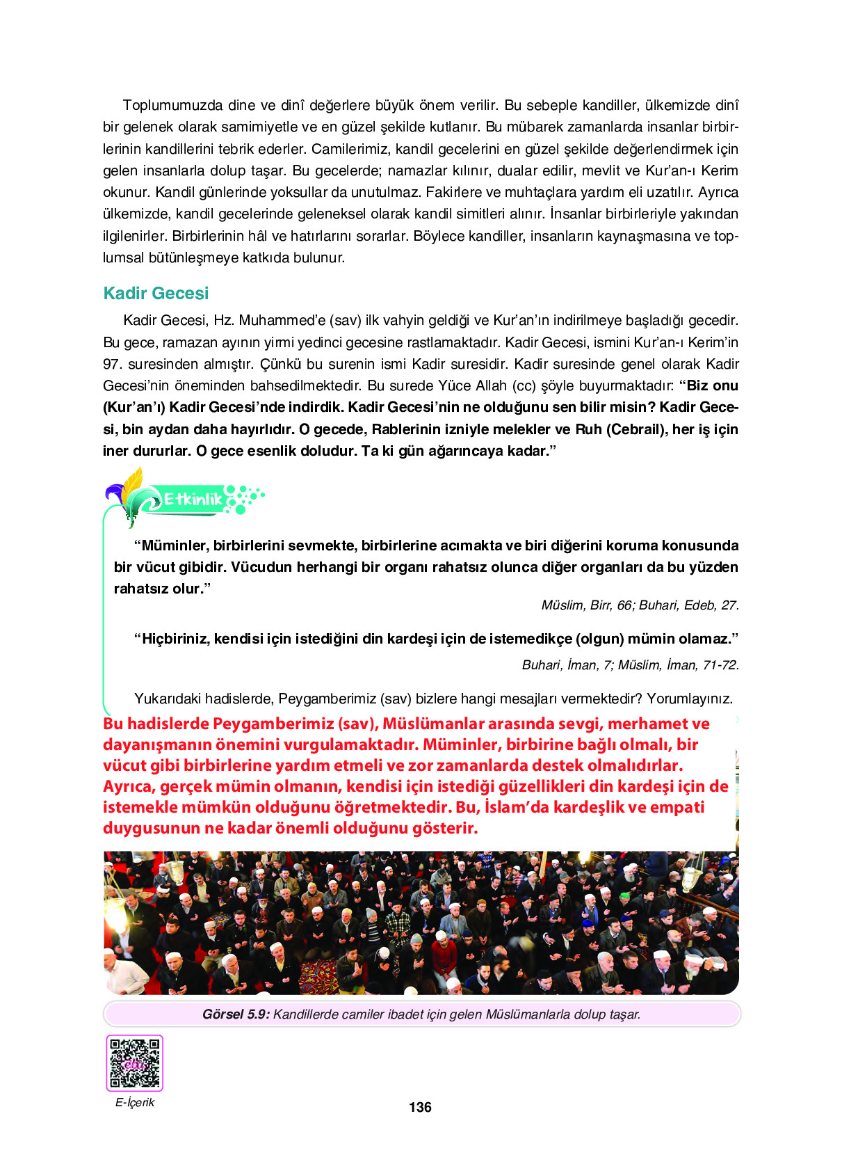 6. Sınıf Sdr İpekyolu Yayıncılık Din Kültürü Ve Ahlak Bilgisi Ders Kitabı Sayfa 136 Cevapları