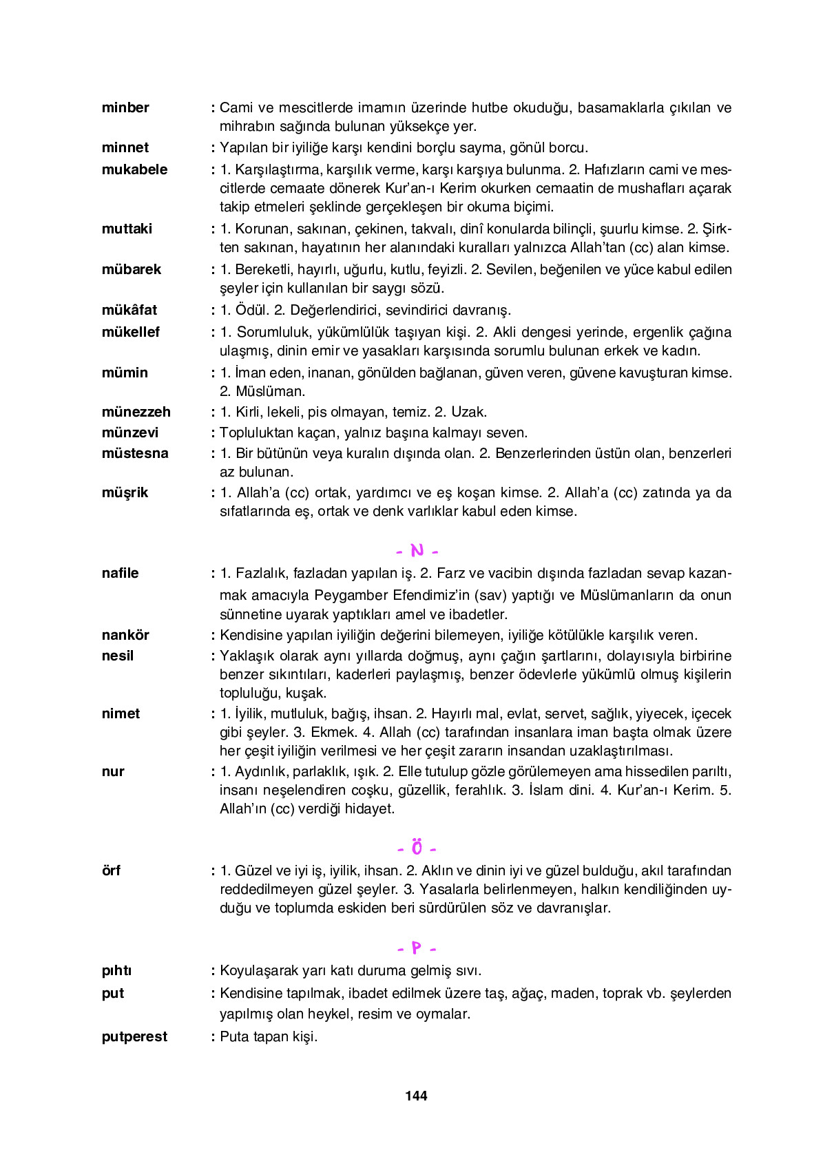 6. Sınıf Sdr İpekyolu Yayıncılık Din Kültürü Ve Ahlak Bilgisi Ders Kitabı Sayfa 144 Cevapları