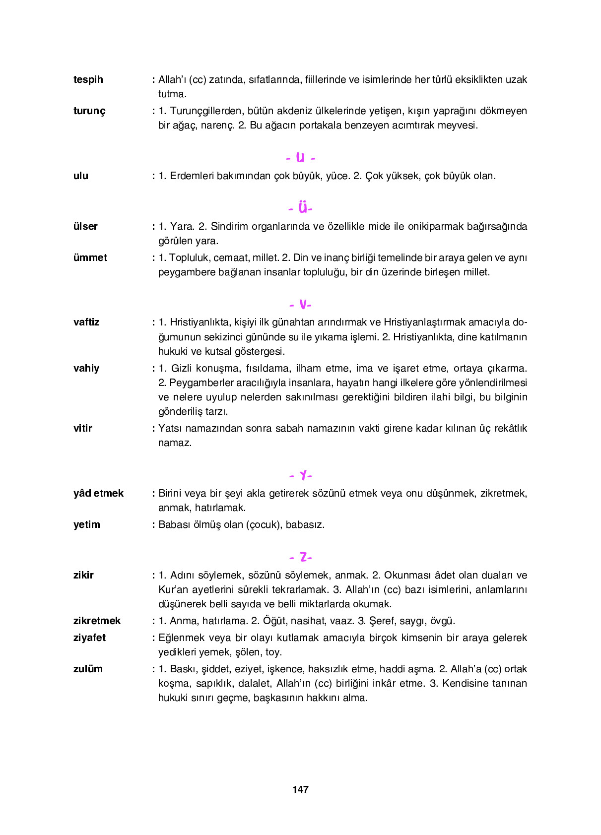 6. Sınıf Sdr İpekyolu Yayıncılık Din Kültürü Ve Ahlak Bilgisi Ders Kitabı Sayfa 147 Cevapları