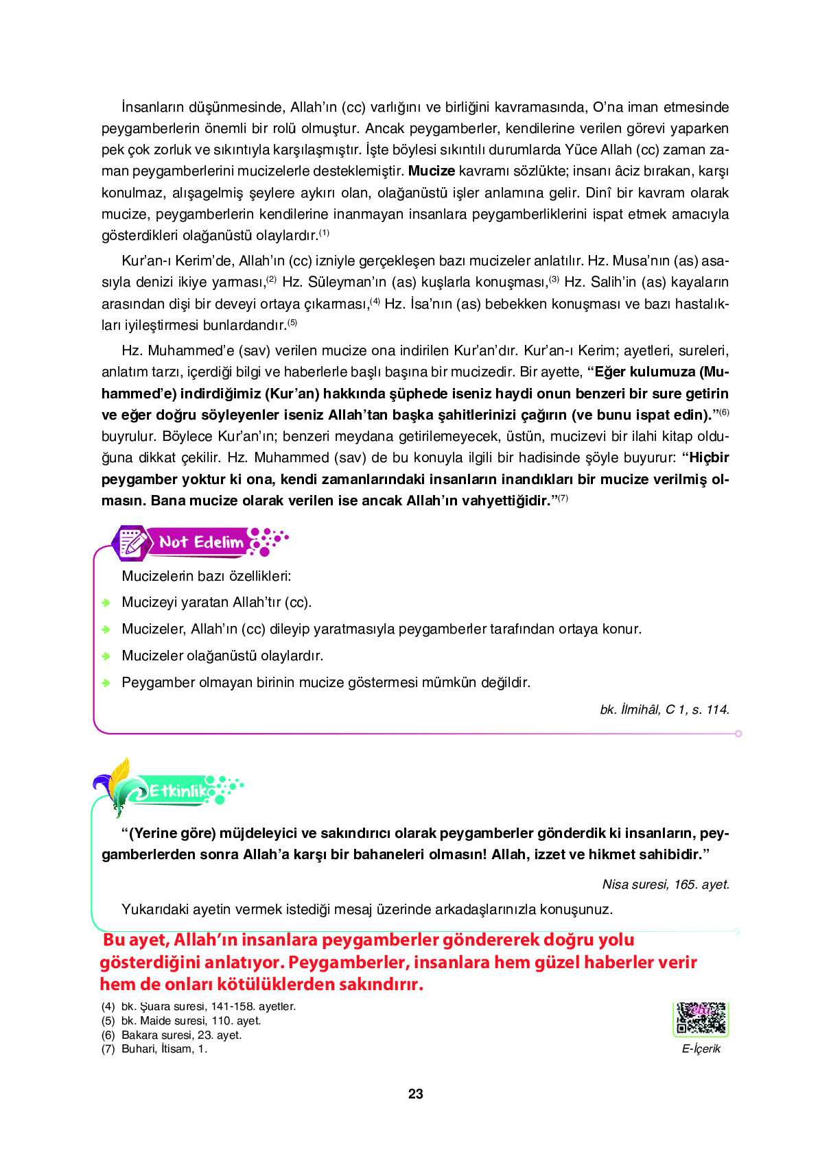 6. Sınıf Sdr İpekyolu Yayıncılık Din Kültürü Ve Ahlak Bilgisi Ders Kitabı Sayfa 23 Cevapları