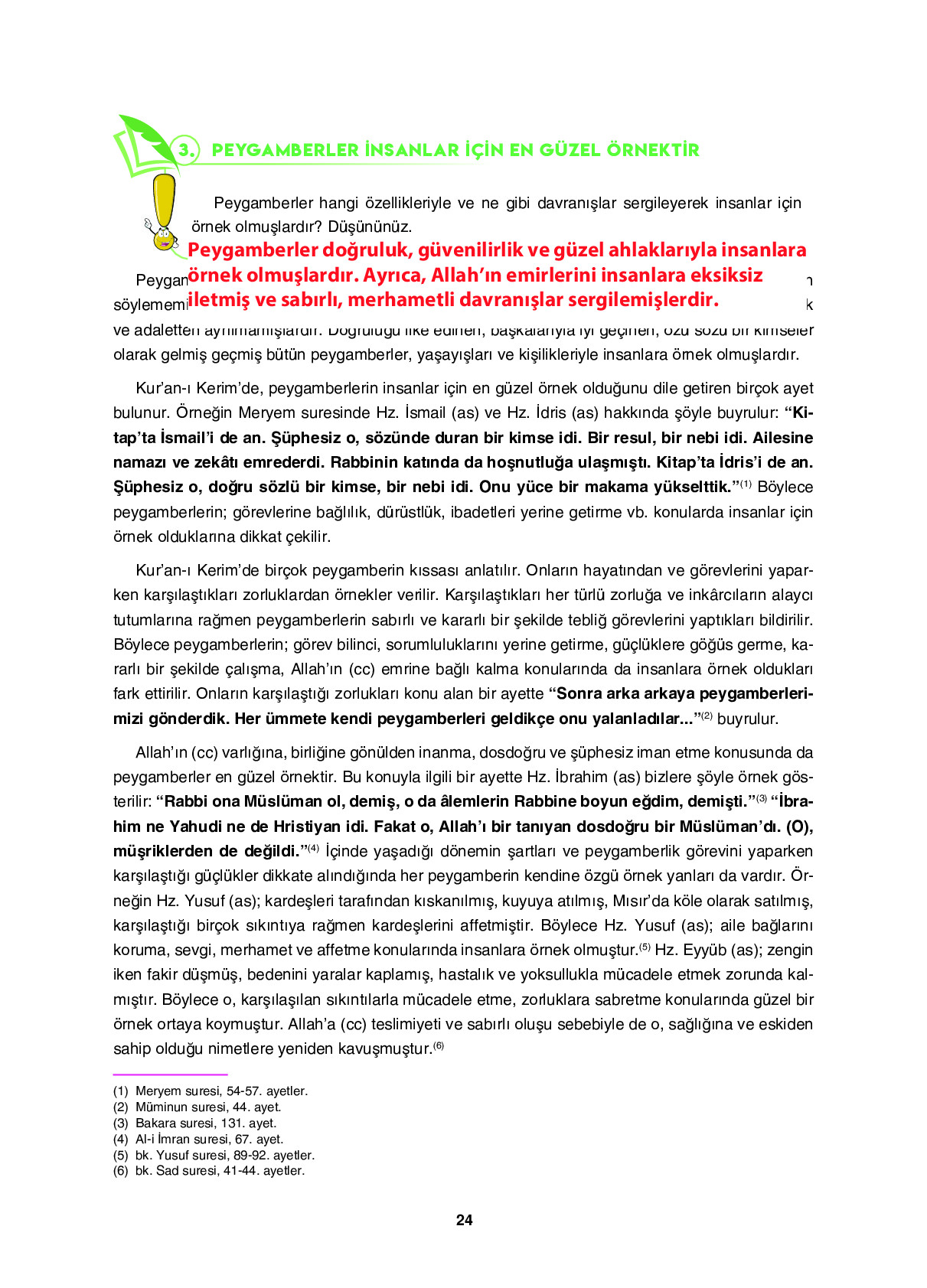 6. Sınıf Sdr İpekyolu Yayıncılık Din Kültürü Ve Ahlak Bilgisi Ders Kitabı Sayfa 24 Cevapları