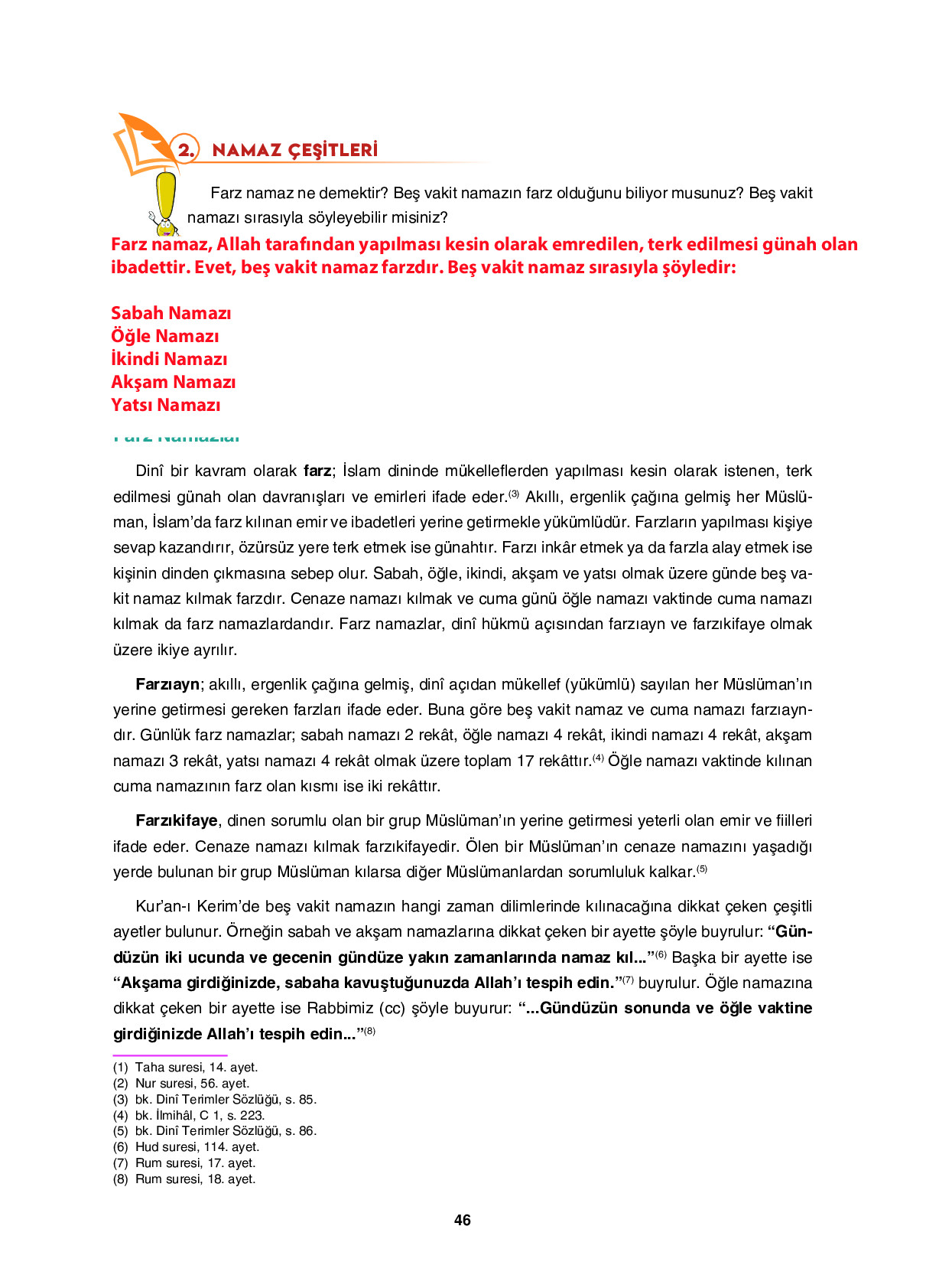 6. Sınıf Sdr İpekyolu Yayıncılık Din Kültürü Ve Ahlak Bilgisi Ders Kitabı Sayfa 46 Cevapları