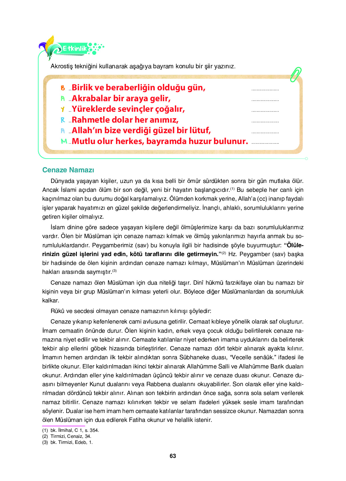 6. Sınıf Sdr İpekyolu Yayıncılık Din Kültürü Ve Ahlak Bilgisi Ders Kitabı Sayfa 63 Cevapları 6. Sınıf Sdr İpekyolu Yayıncılık Din Kültürü Ve Ahlak Bilgisi Ders Kitabı Sayfa 63 Cevapları