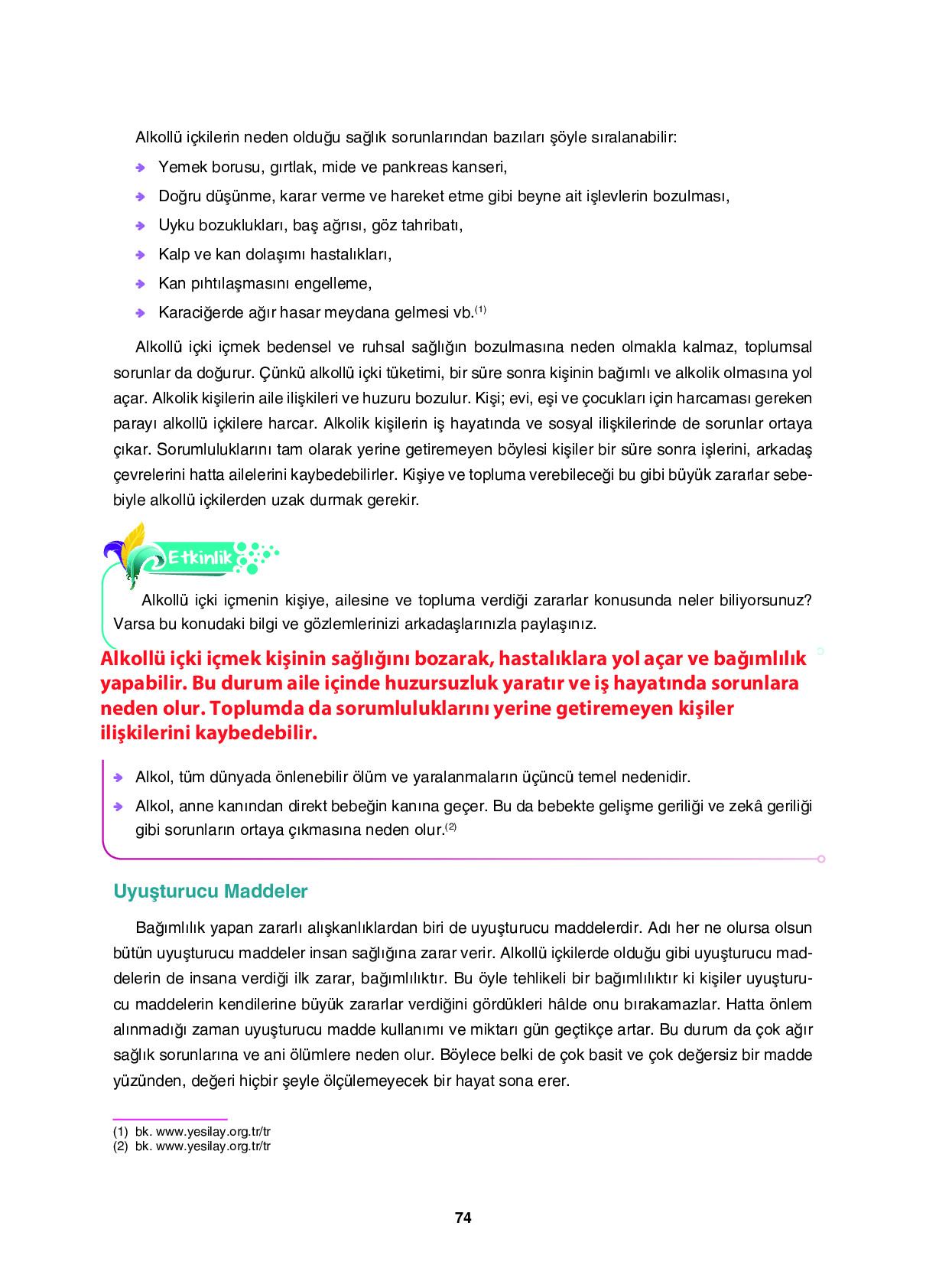 6. Sınıf Sdr İpekyolu Yayıncılık Din Kültürü Ve Ahlak Bilgisi Ders Kitabı Sayfa 74 Cevapları