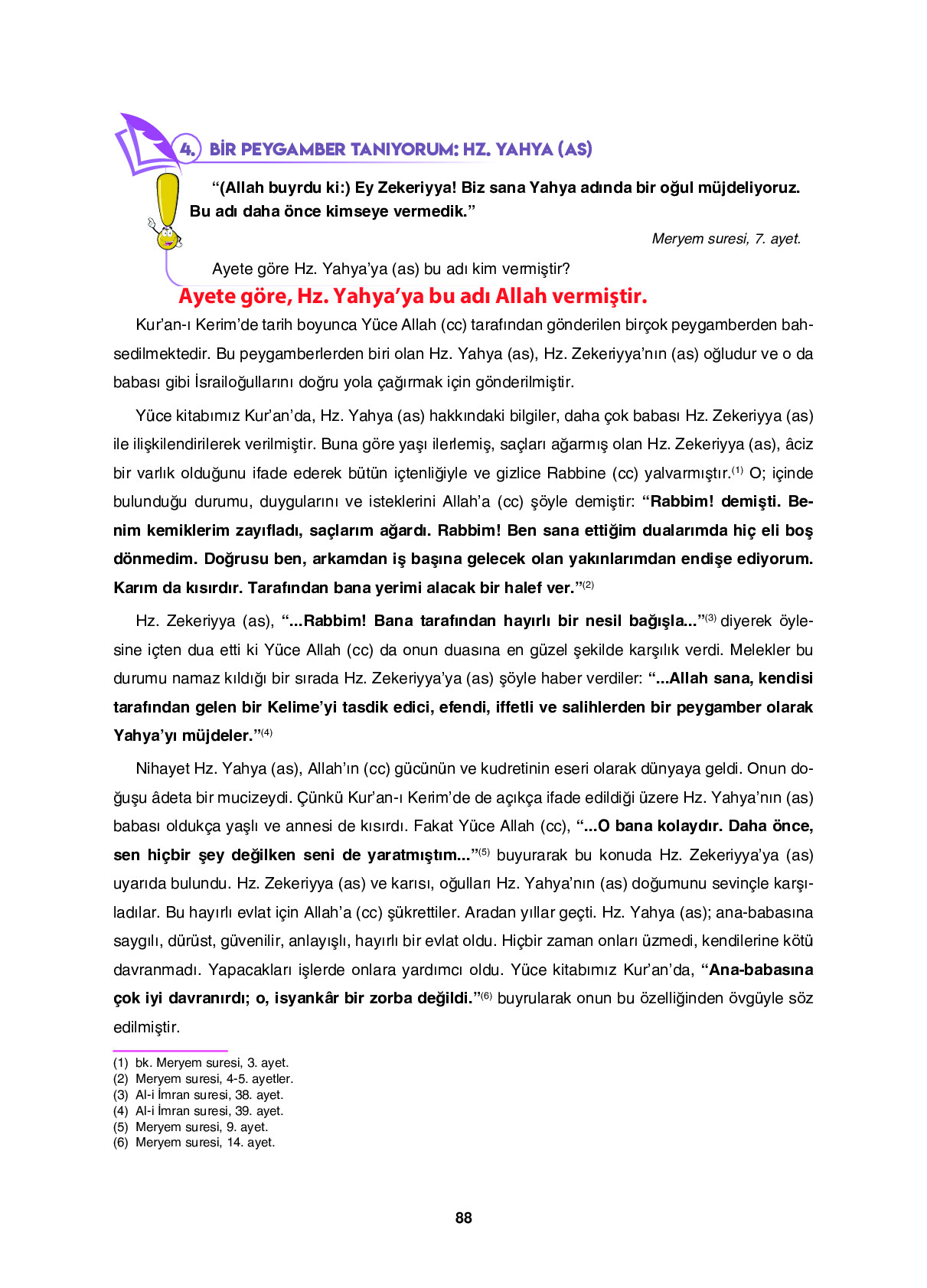 6. Sınıf Sdr İpekyolu Yayıncılık Din Kültürü Ve Ahlak Bilgisi Ders Kitabı Sayfa 88 Cevapları