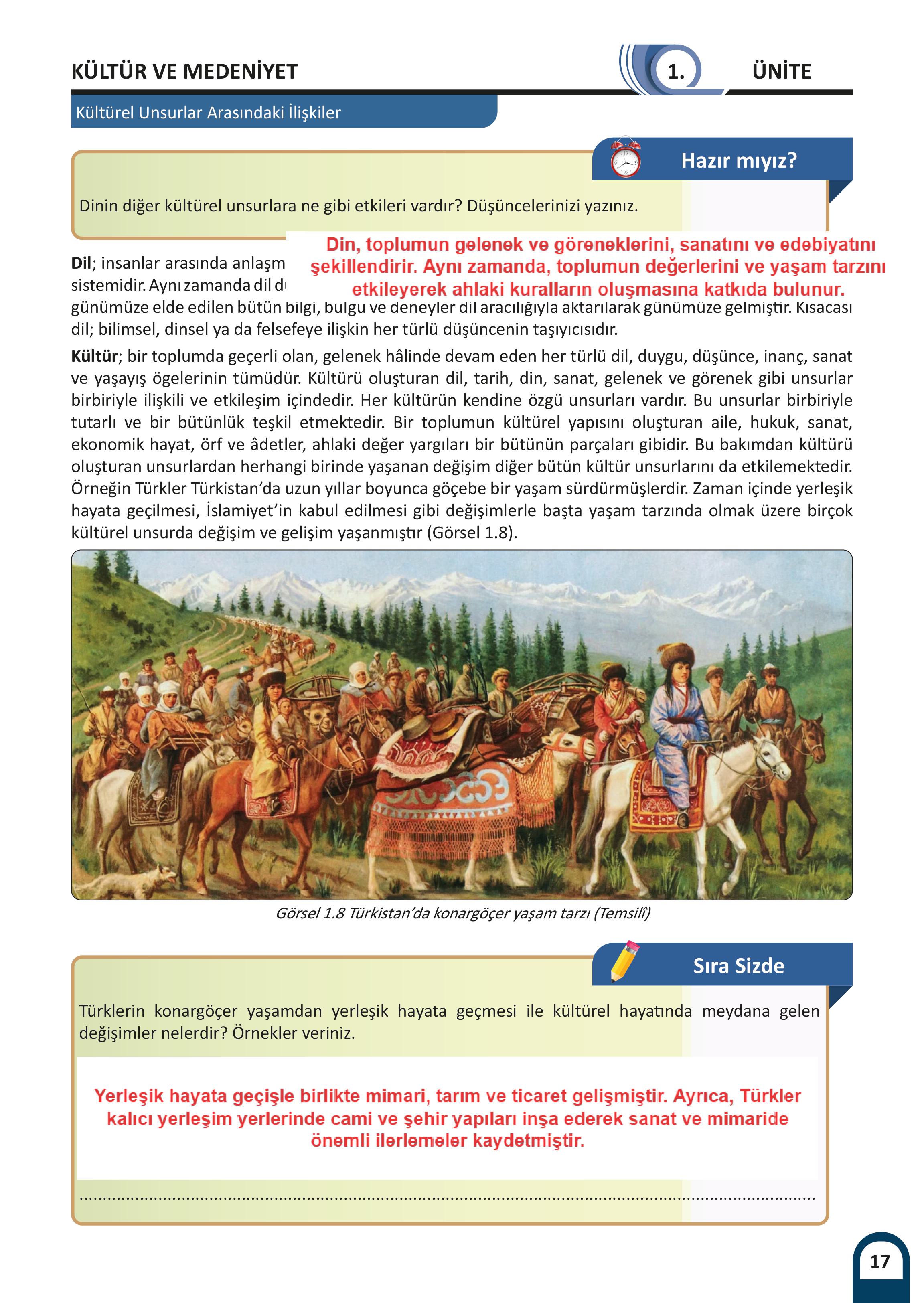 7. Sınıf Meb Yayınları Kültür Ve Medeniyetimize Yön Verenler Ders Kitabı 1. Kitap Sayfa 18 Cevapları