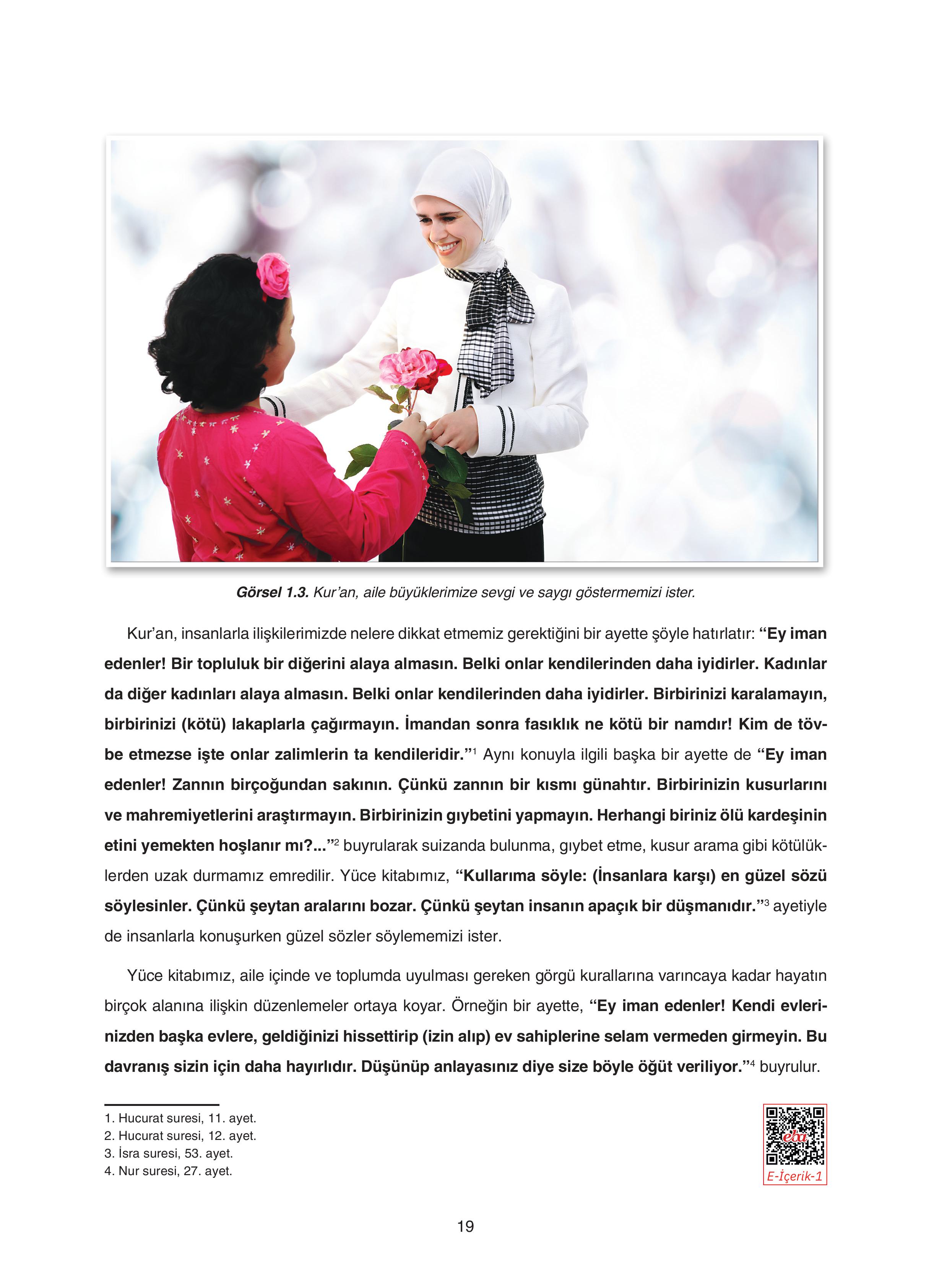 7. Sınıf Sdr Yayıncılık Kuran-ı Kerim Ders Kitabı Sayfa 19 Cevapları