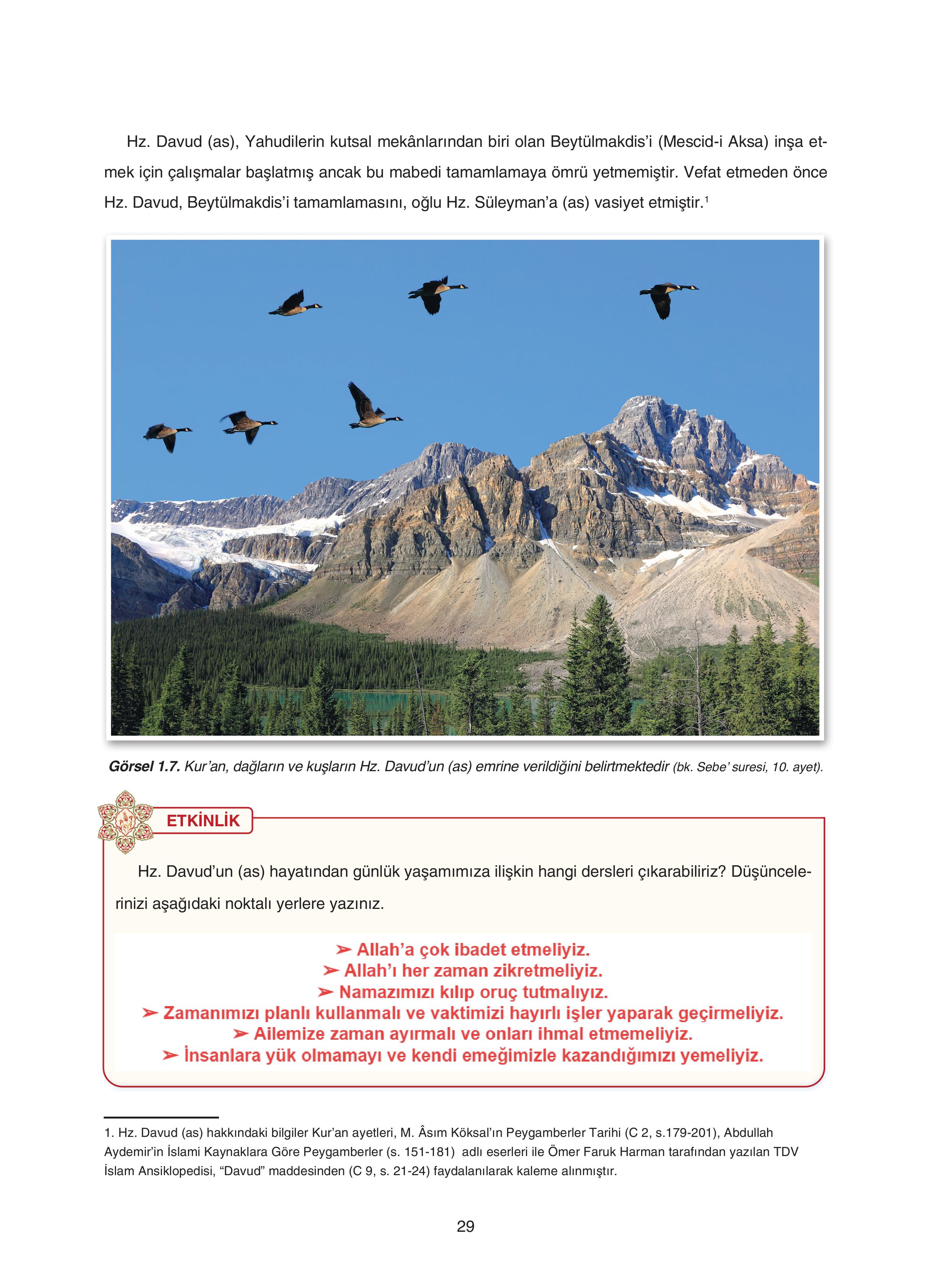 7. Sınıf Sdr Yayıncılık Kuran-ı Kerim Ders Kitabı Sayfa 29 Cevapları