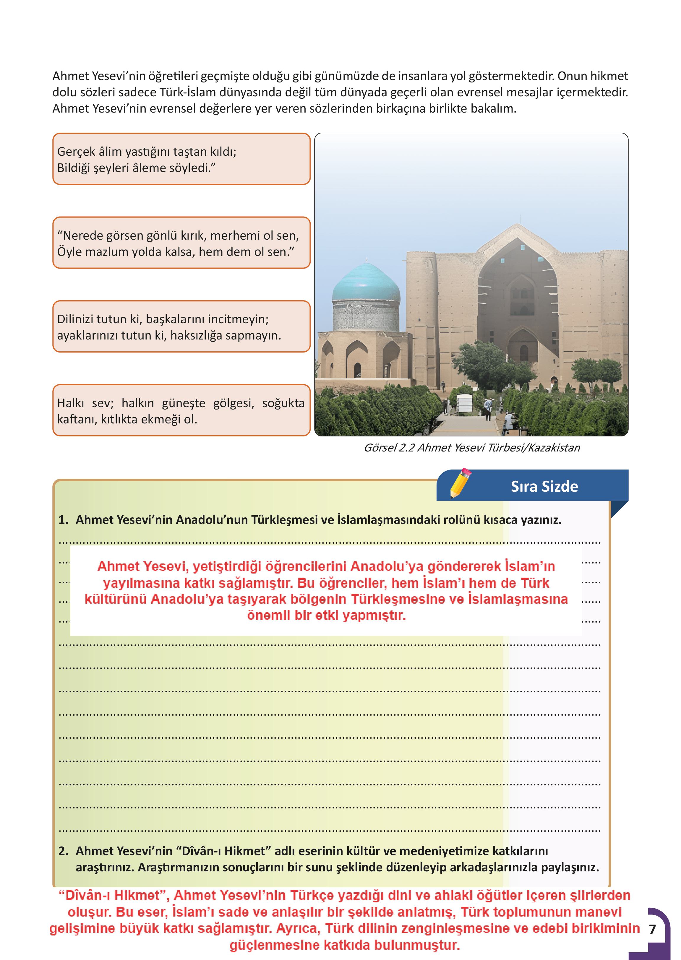 8. Sınıf Meb Yayınları Kültür Ve Medeniyetimize Yön Verenler Ders Kitabı 1. Kitap Sayfa 38 Cevapları