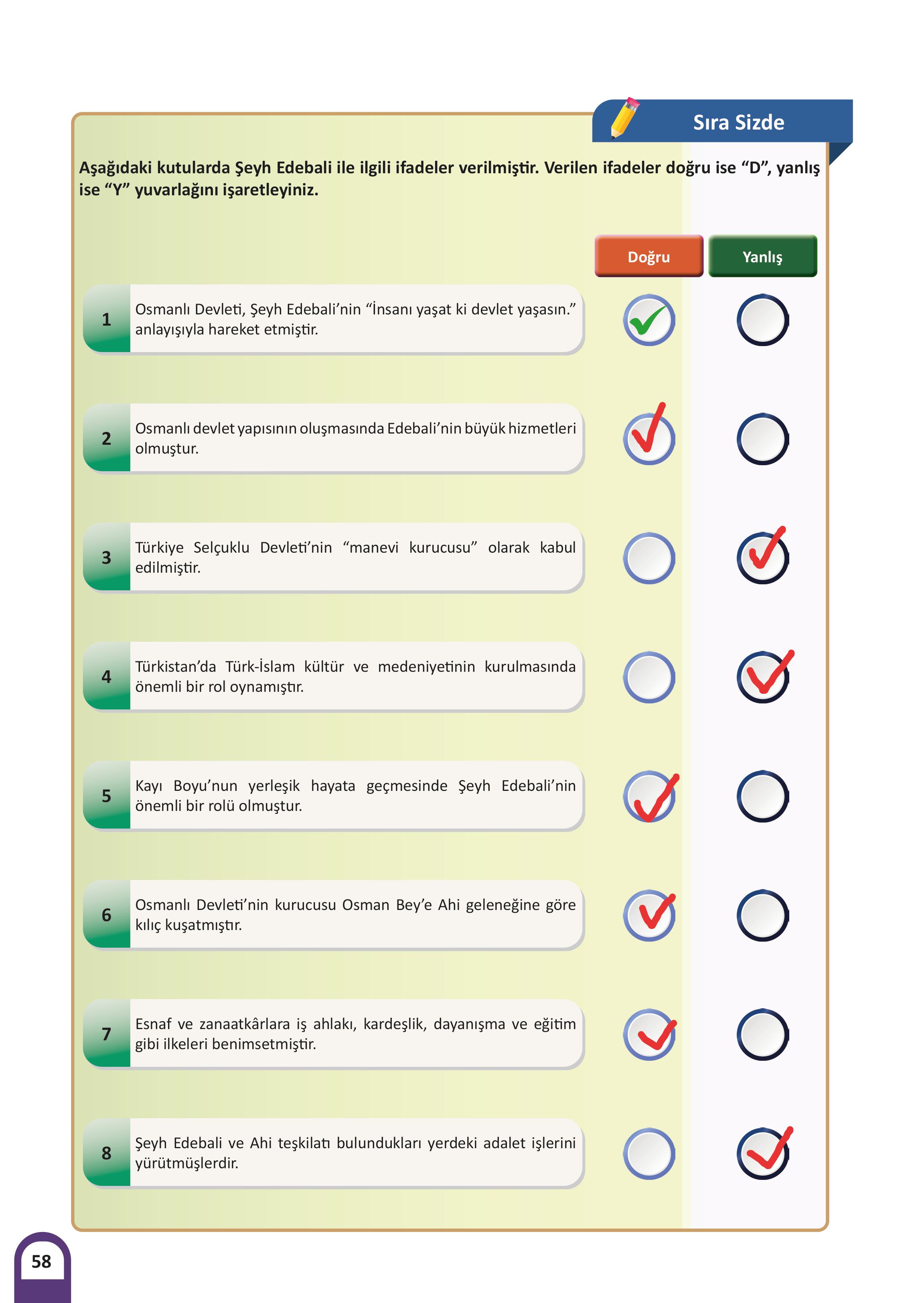 8. Sınıf Meb Yayınları Kültür Ve Medeniyetimize Yön Verenler Ders Kitabı 1. Kitap Sayfa 59 Cevapları
