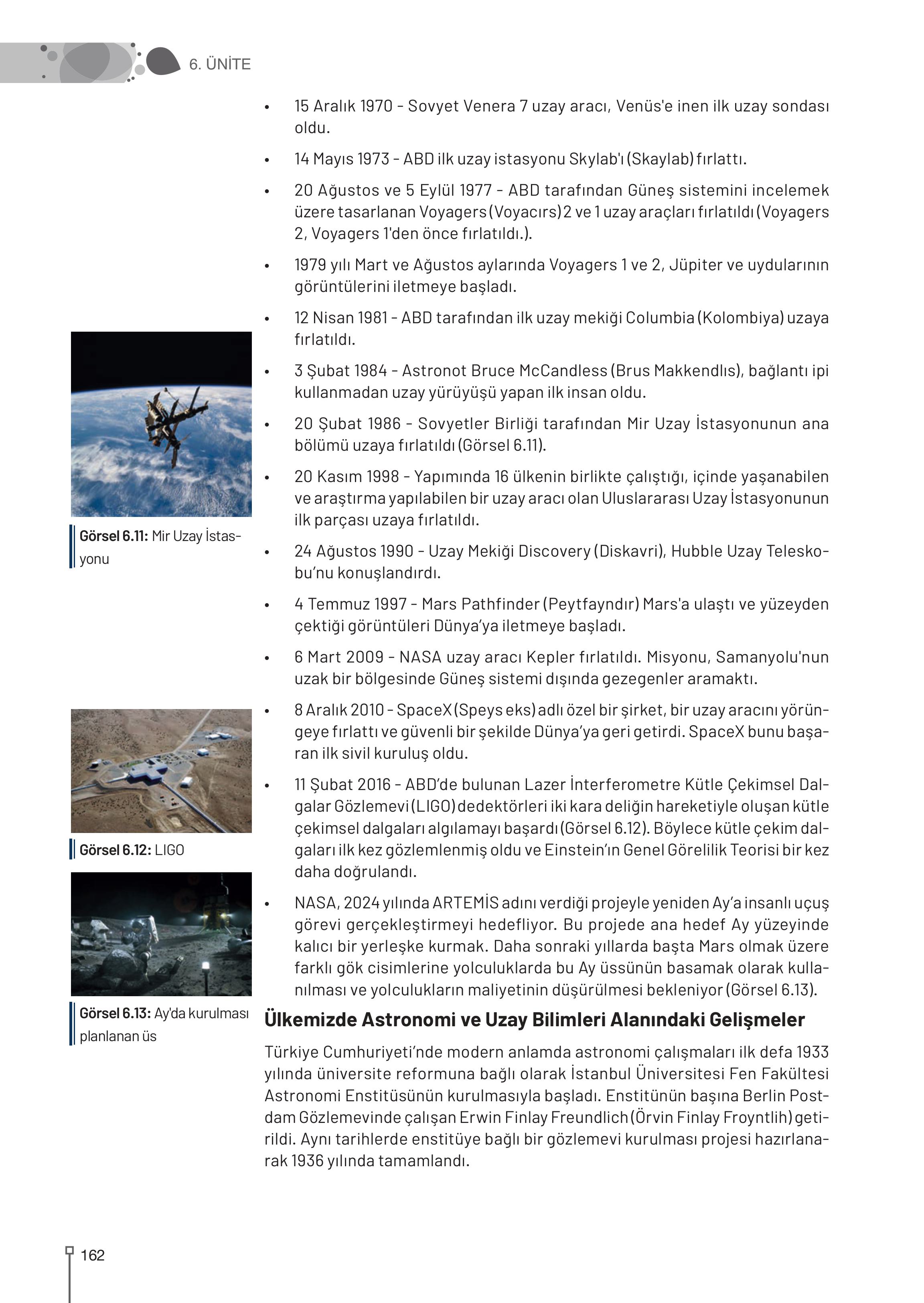 9-10-11-12. Sınıf Meb Yayınları Astronomi Ve Uzay Bilimleri Ders Kitabı Sayfa 162 Cevapları