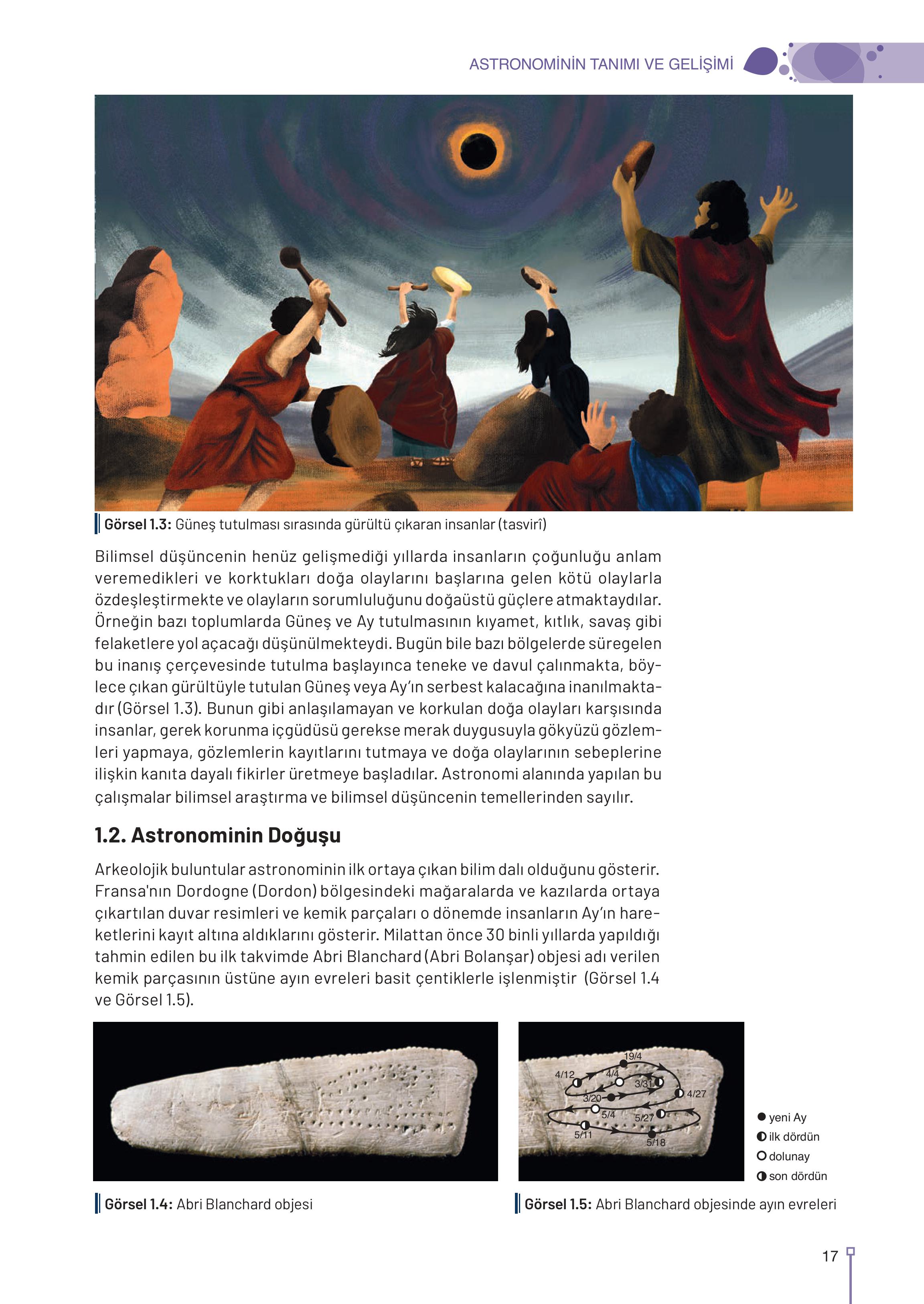 9-10-11-12. Sınıf Meb Yayınları Astronomi Ve Uzay Bilimleri Ders Kitabı Sayfa 17 Cevapları