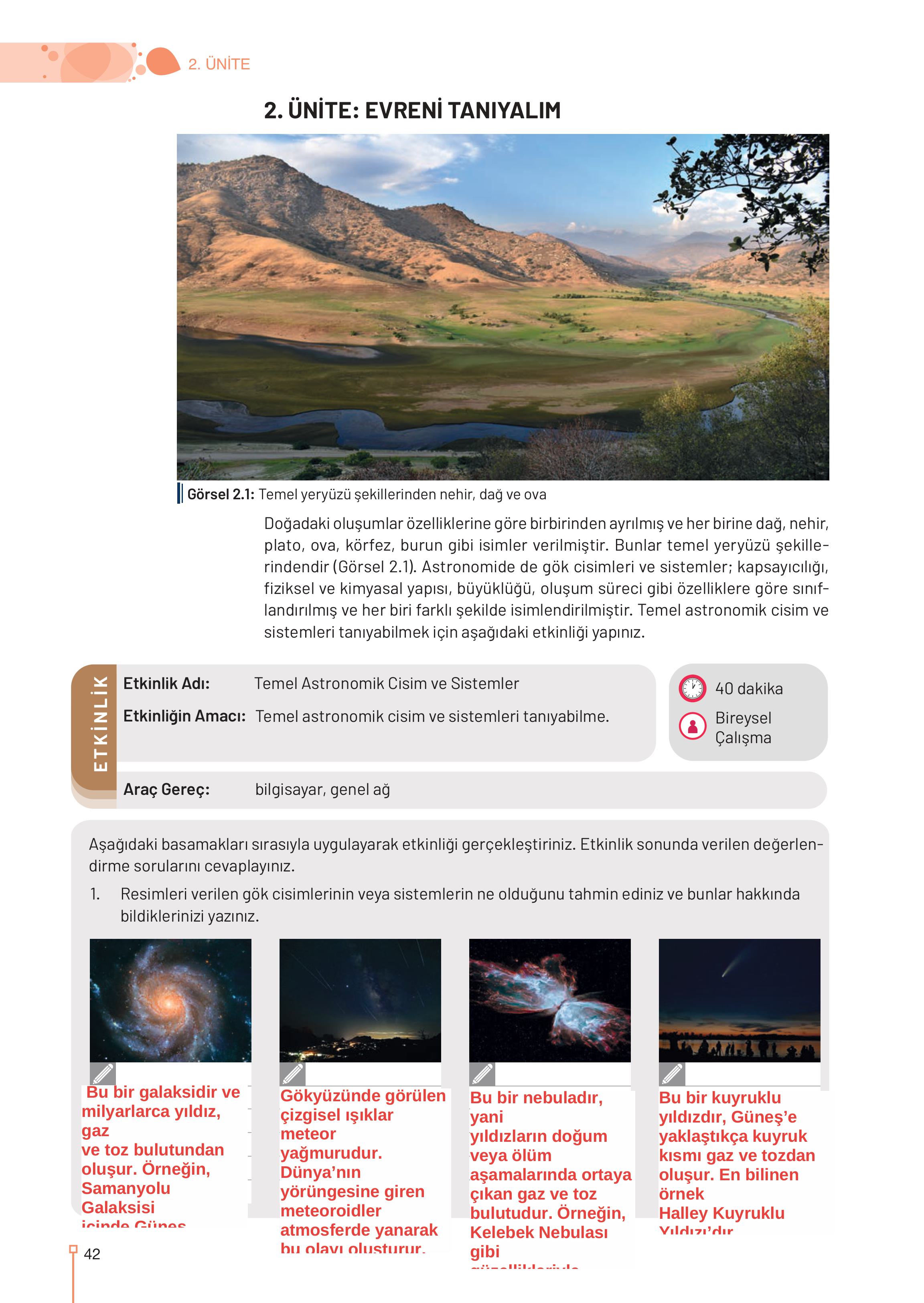 9-10-11-12. Sınıf Meb Yayınları Astronomi Ve Uzay Bilimleri Ders Kitabı Sayfa 42 Cevapları 9-10-11-12. Sınıf Meb Yayınları Astronomi Ve Uzay Bilimleri Ders Kitabı Sayfa 42 Cevapları