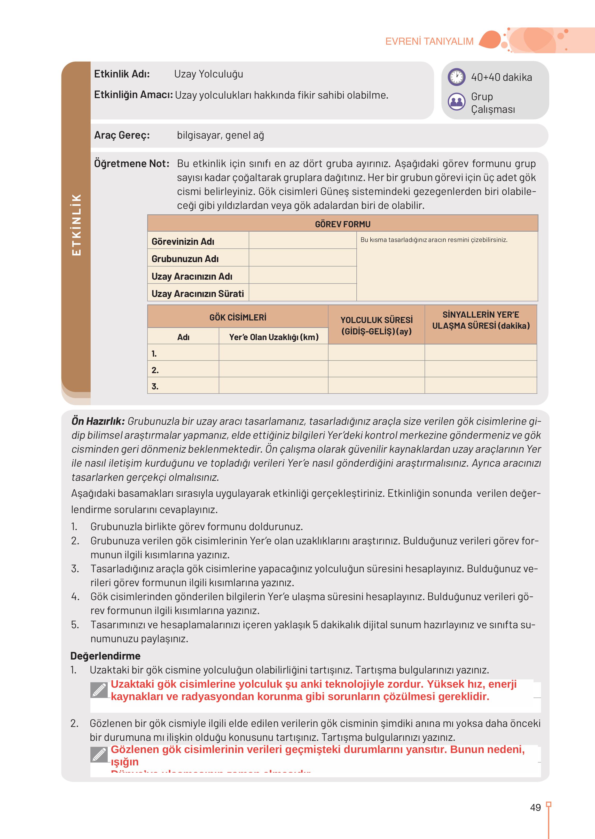 9-10-11-12. Sınıf Meb Yayınları Astronomi Ve Uzay Bilimleri Ders Kitabı Sayfa 49 Cevapları 9-10-11-12. Sınıf Meb Yayınları Astronomi Ve Uzay Bilimleri Ders Kitabı Sayfa 49 Cevapları