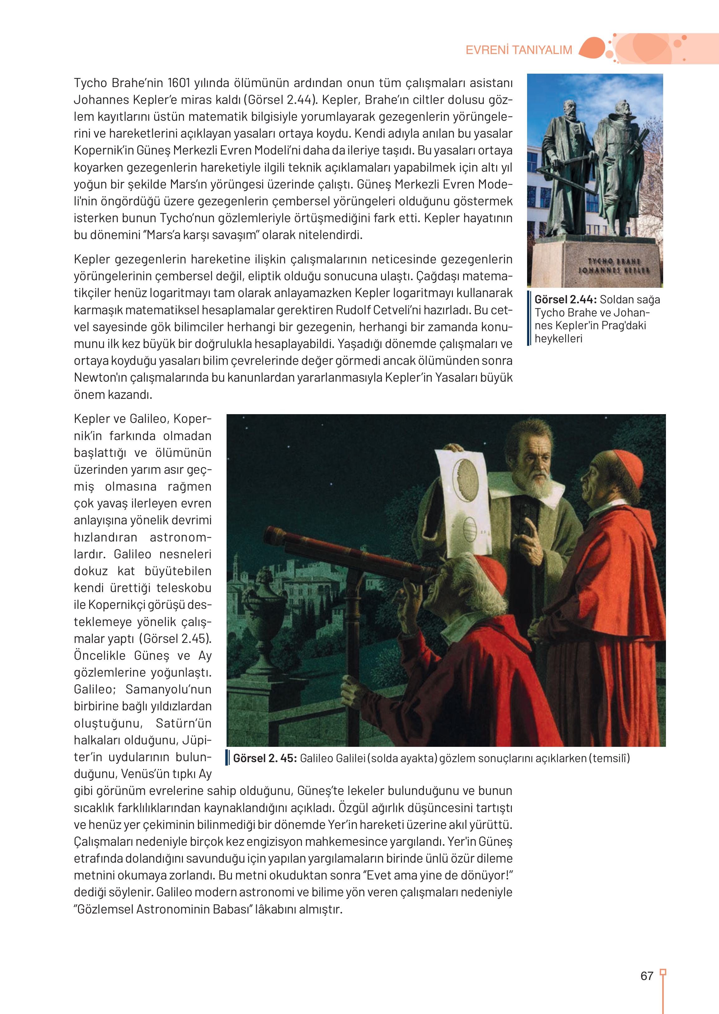 9-10-11-12. Sınıf Meb Yayınları Astronomi Ve Uzay Bilimleri Ders Kitabı Sayfa 67 Cevapları