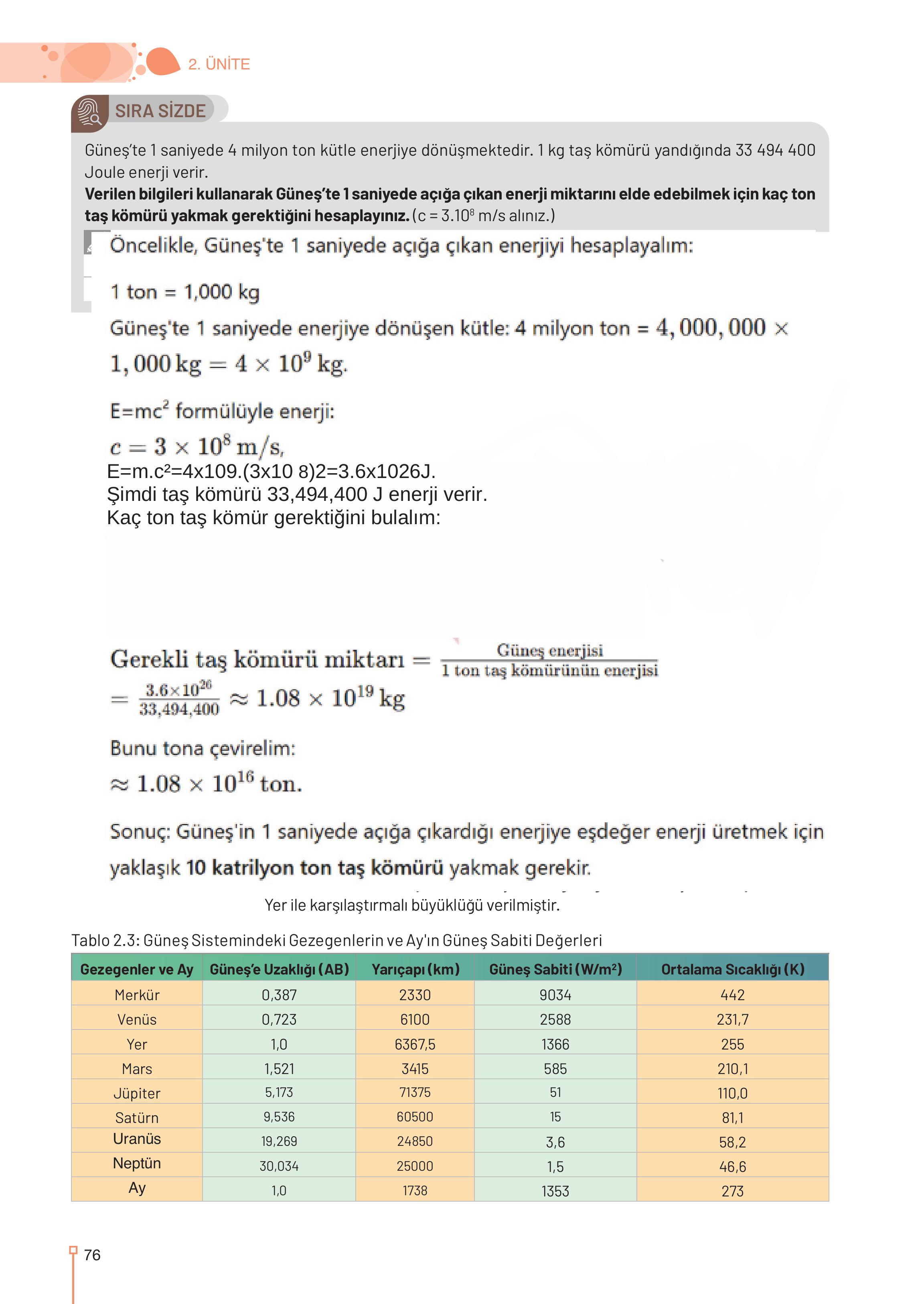9-10-11-12. Sınıf Meb Yayınları Astronomi Ve Uzay Bilimleri Ders Kitabı Sayfa 76 Cevapları 9-10-11-12. Sınıf Meb Yayınları Astronomi Ve Uzay Bilimleri Ders Kitabı Sayfa 76 Cevapları
