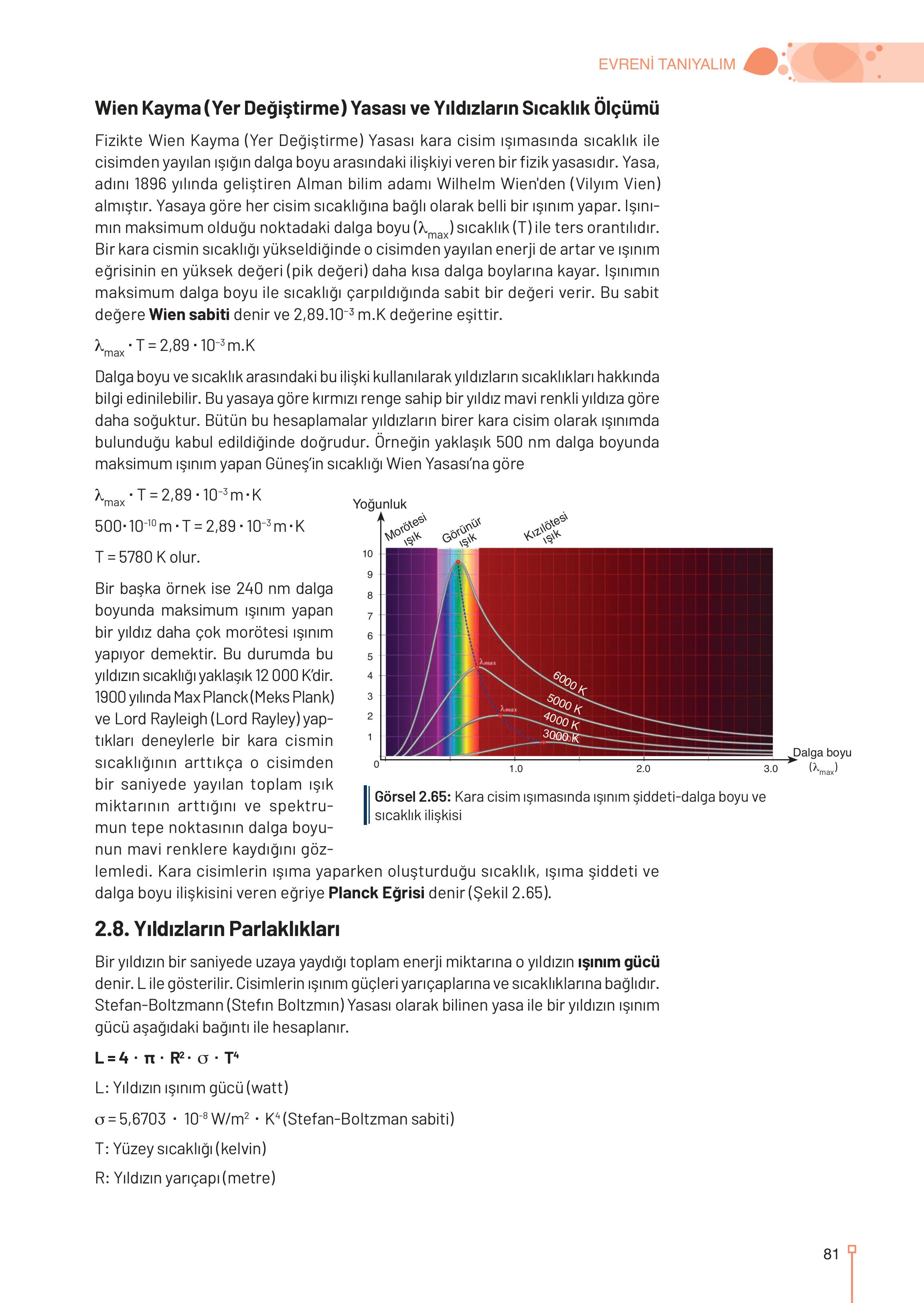 9-10-11-12. Sınıf Meb Yayınları Astronomi Ve Uzay Bilimleri Ders Kitabı Sayfa 81 Cevapları