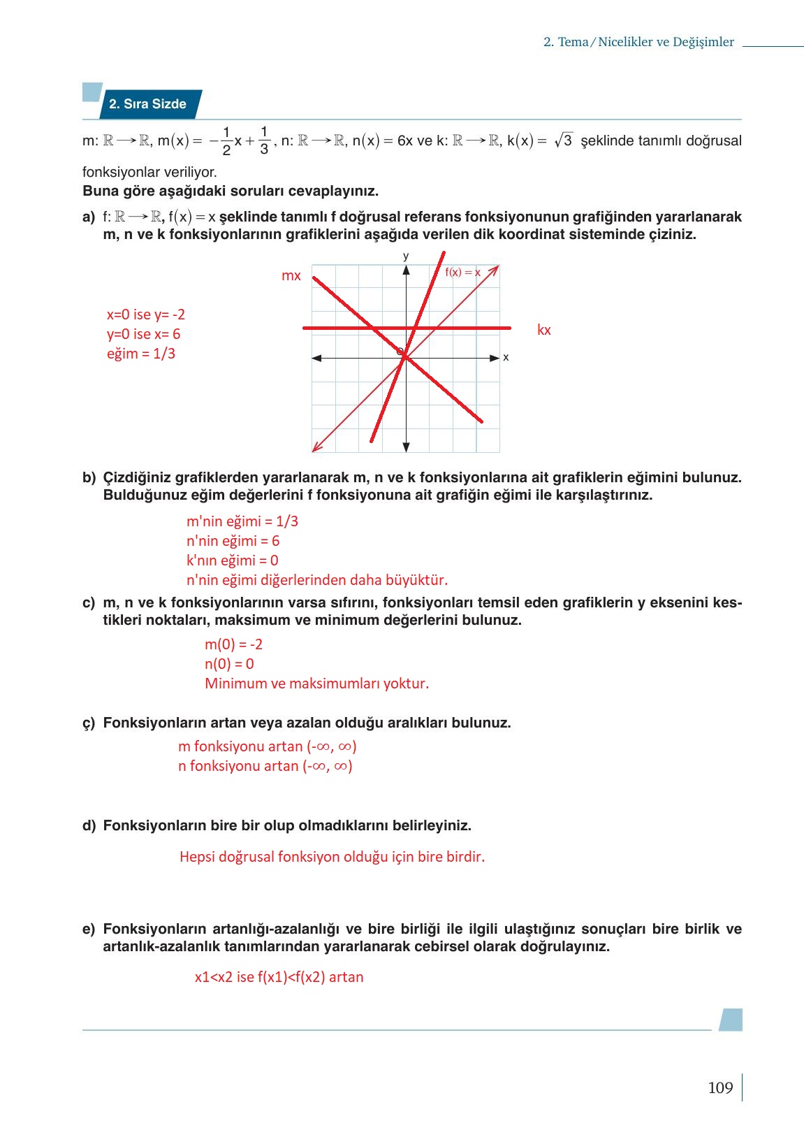 9. Sınıf Meb Yayınları Matematik Ders Kitabı 1. Kitap Sayfa 109 Cevapları