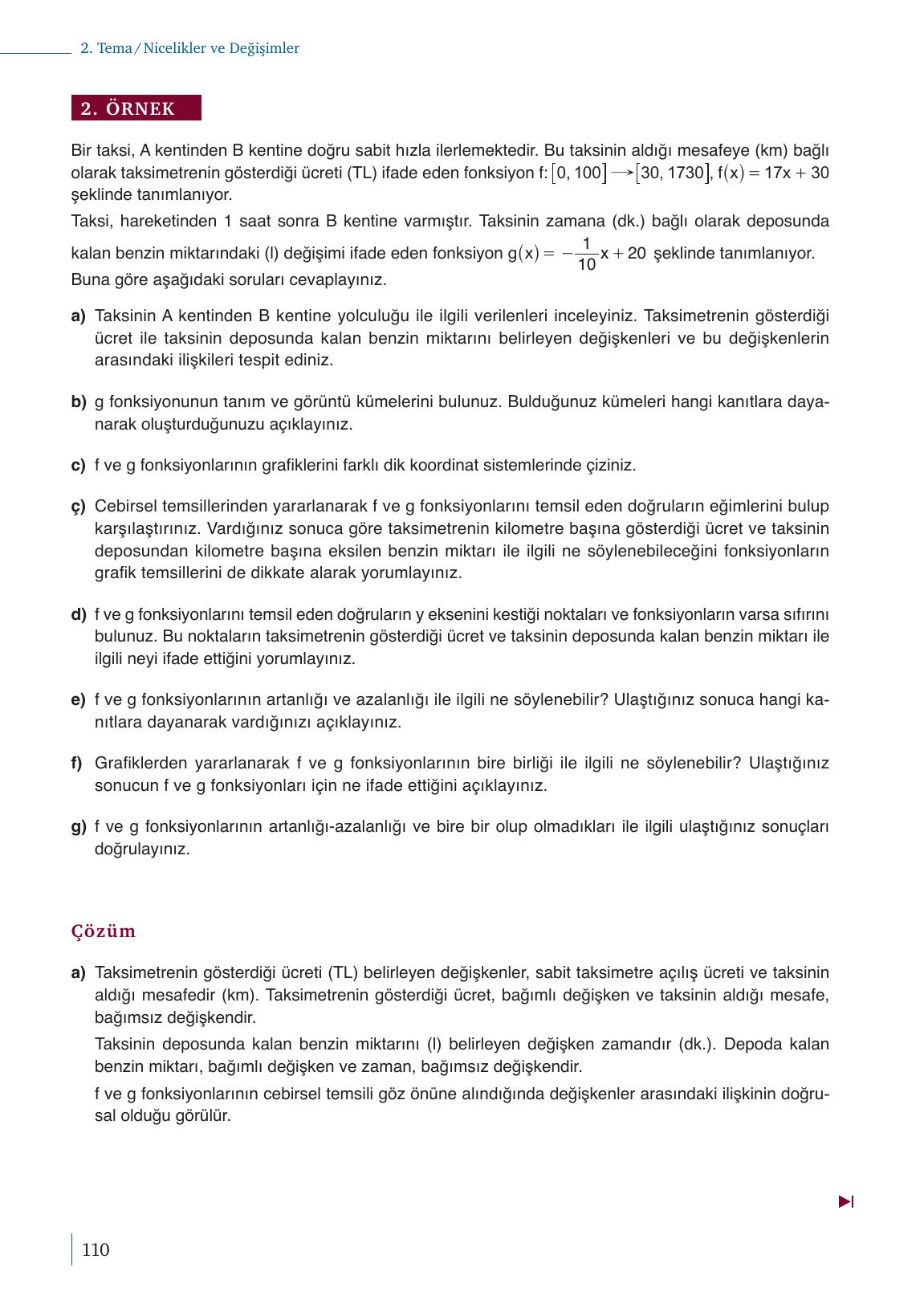 9. Sınıf Meb Yayınları Matematik Ders Kitabı 1. Kitap Sayfa 110 Cevapları