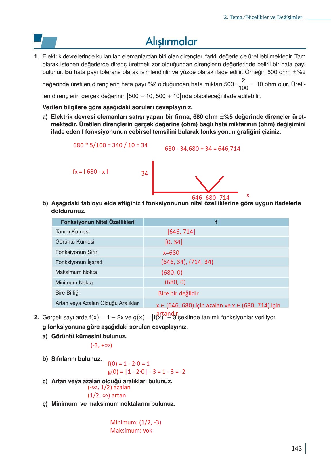 9. Sınıf Meb Yayınları Matematik Ders Kitabı 1. Kitap Sayfa 143 Cevapları