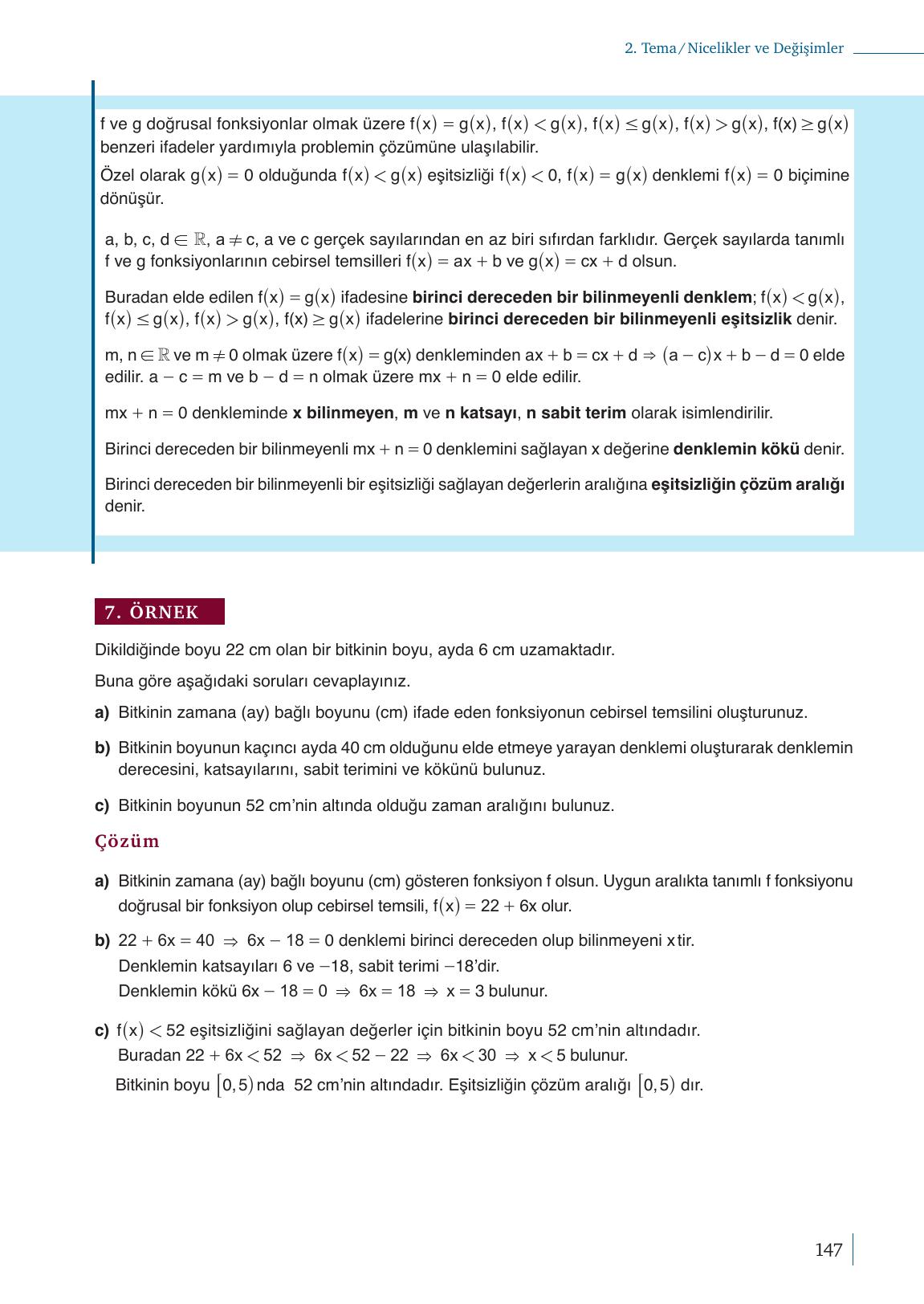 9. Sınıf Meb Yayınları Matematik Ders Kitabı 1. Kitap Sayfa 147 Cevapları
