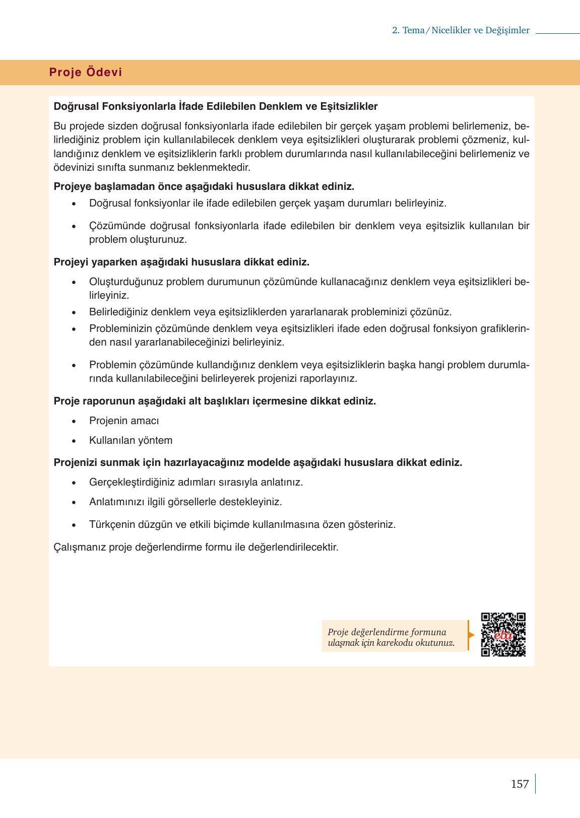9. Sınıf Meb Yayınları Matematik Ders Kitabı 1. Kitap Sayfa 157 Cevapları