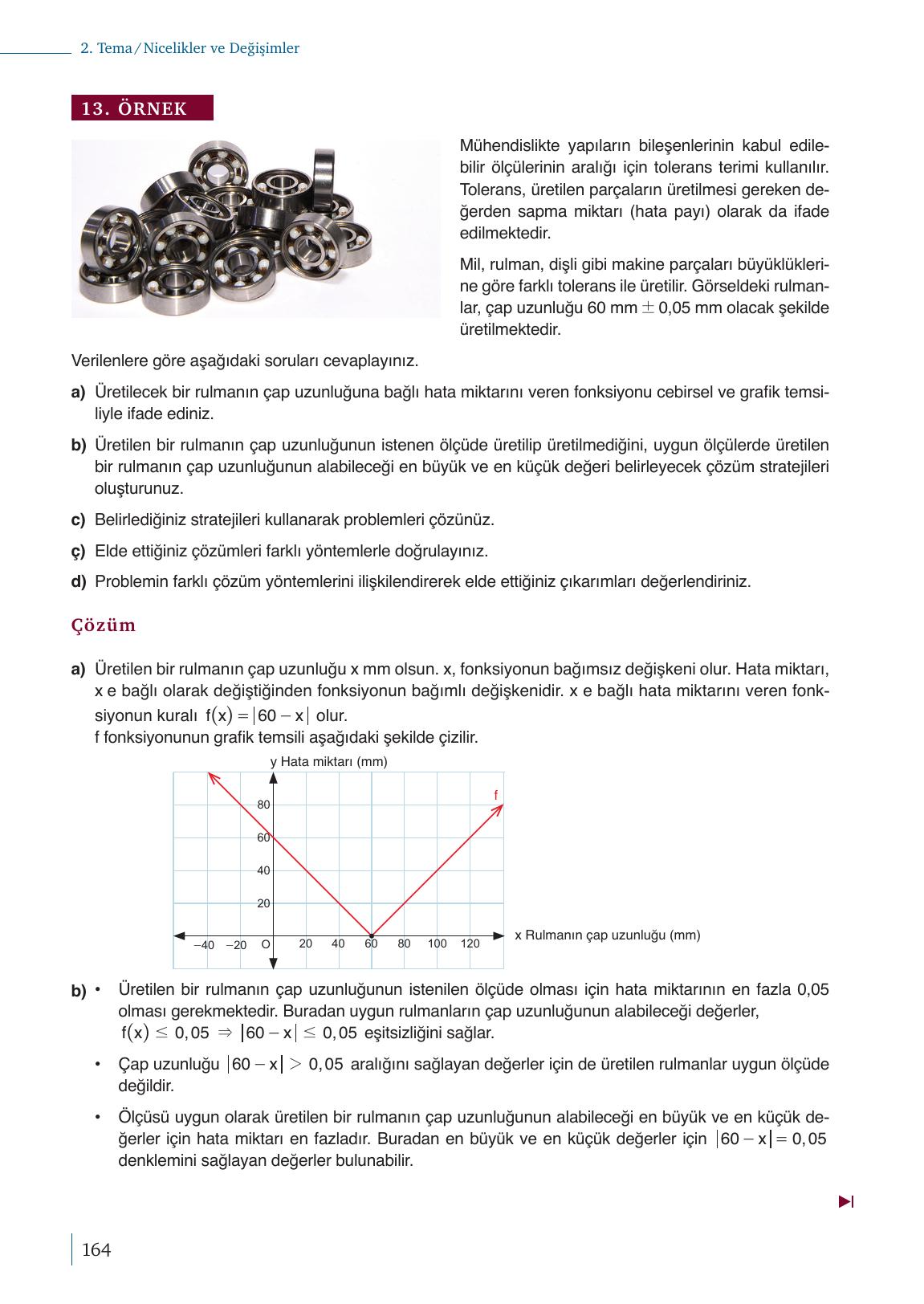 9. Sınıf Meb Yayınları Matematik Ders Kitabı 1. Kitap Sayfa 164 Cevapları
