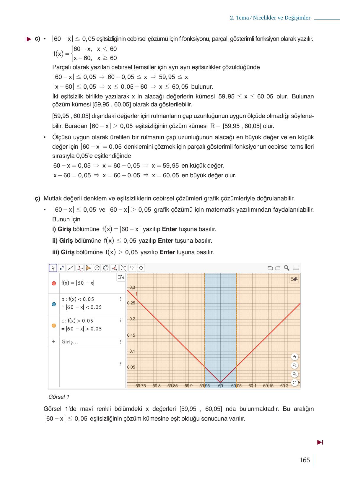 9. Sınıf Meb Yayınları Matematik Ders Kitabı 1. Kitap Sayfa 165 Cevapları