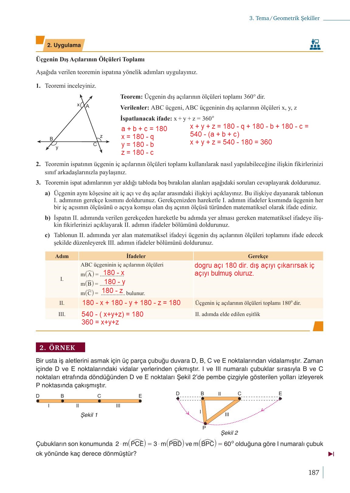 9. Sınıf Meb Yayınları Matematik Ders Kitabı 1. Kitap Sayfa 187 Cevapları