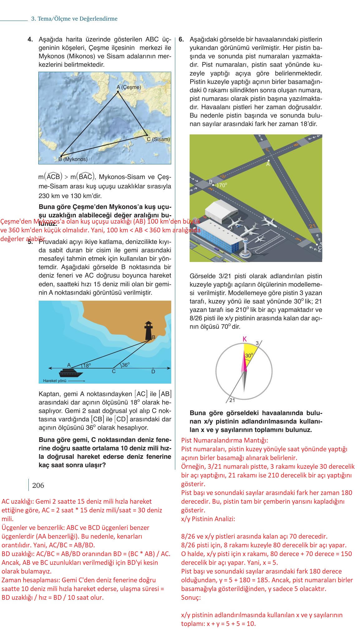 9. Sınıf Meb Yayınları Matematik Ders Kitabı 1. Kitap Sayfa 206 Cevapları
