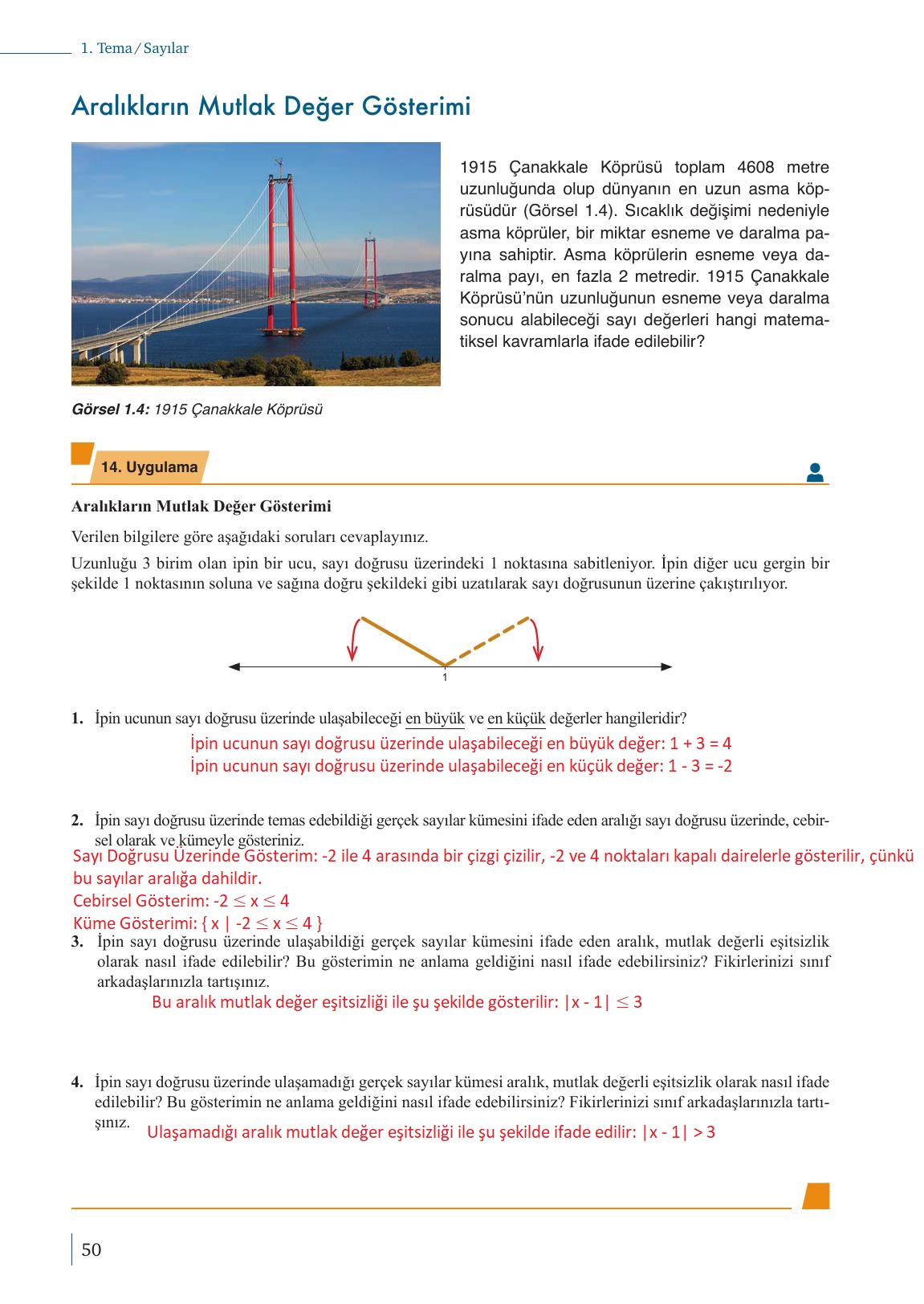 9. Sınıf Meb Yayınları Matematik Ders Kitabı 1. Kitap Sayfa 50 Cevapları
