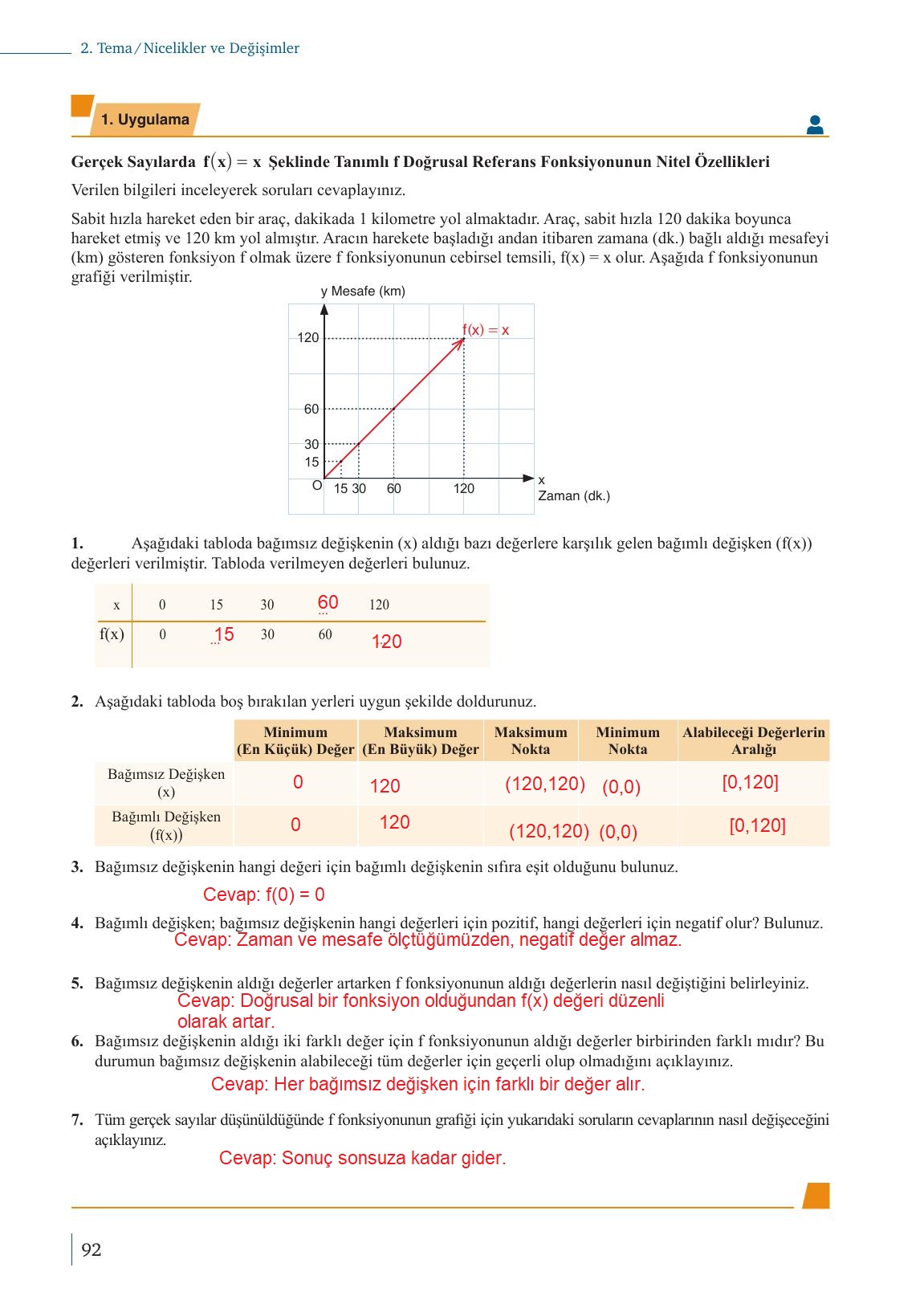 9. Sınıf Meb Yayınları Matematik Ders Kitabı 1. Kitap Sayfa 92 Cevapları