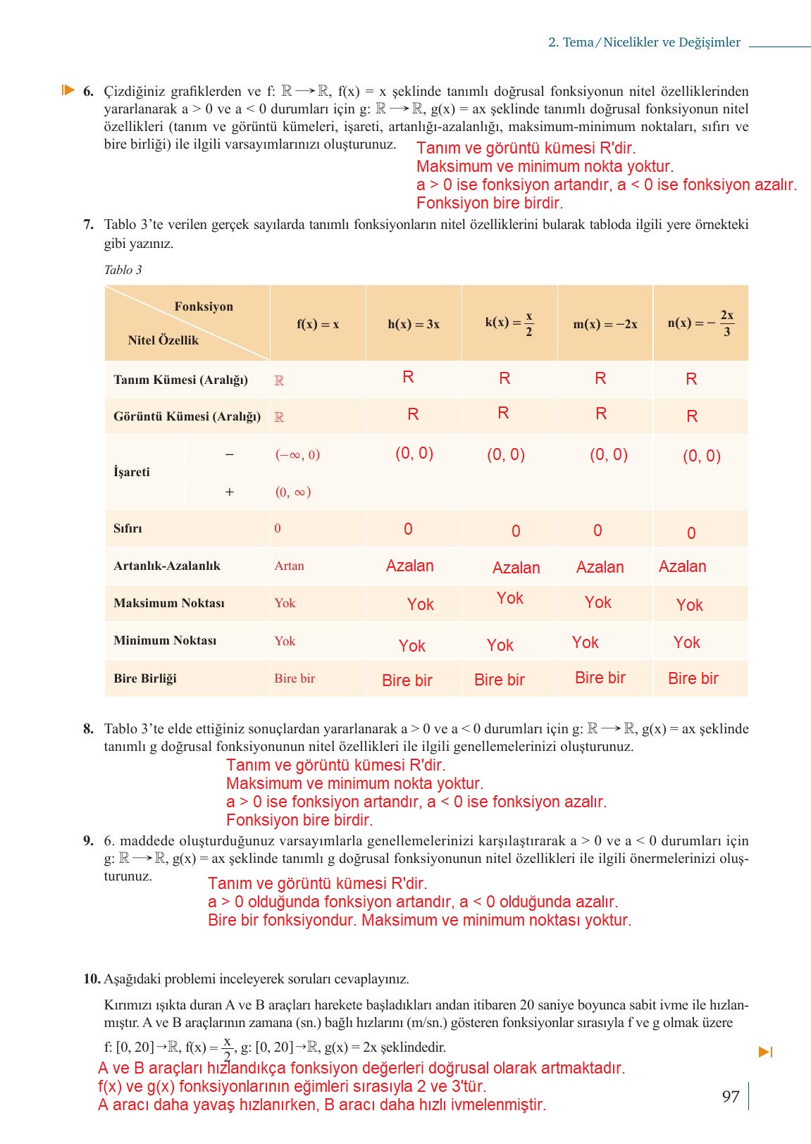 9. Sınıf Meb Yayınları Matematik Ders Kitabı 1. Kitap Sayfa 97 Cevapları