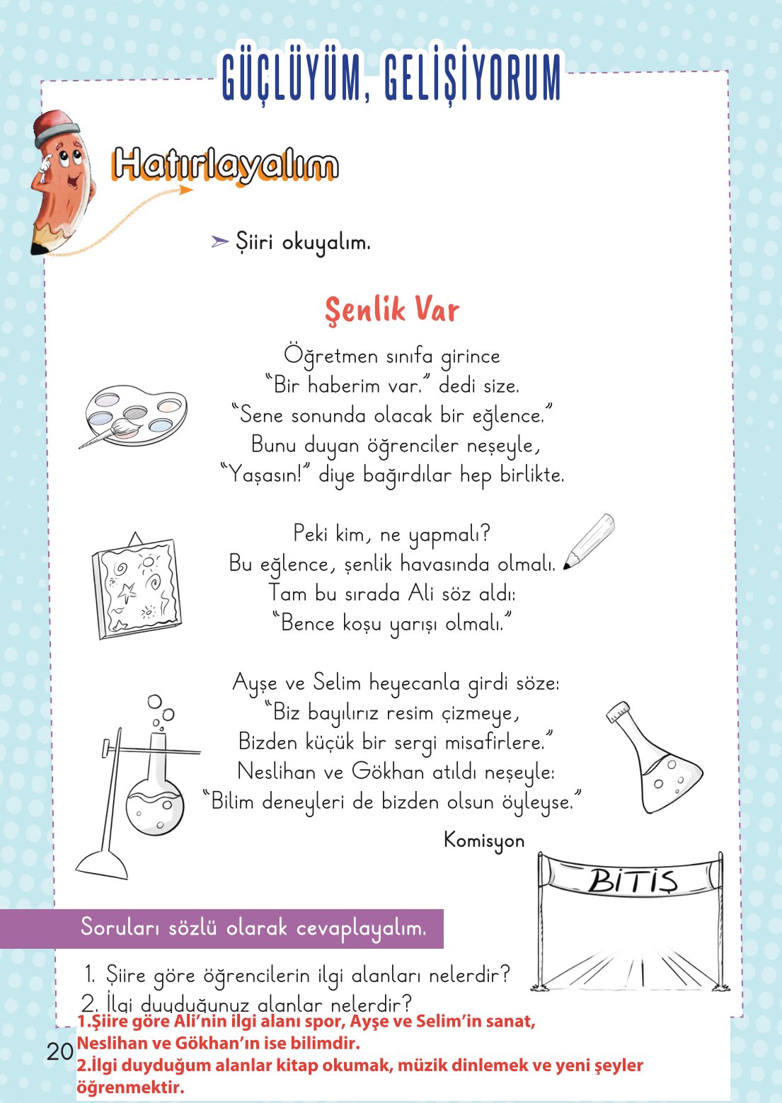 2. Sınıf Hayat Bilgisi 1. Kitap Meb Yayınları Ders Kitabı Sayfa 21 Cevapları