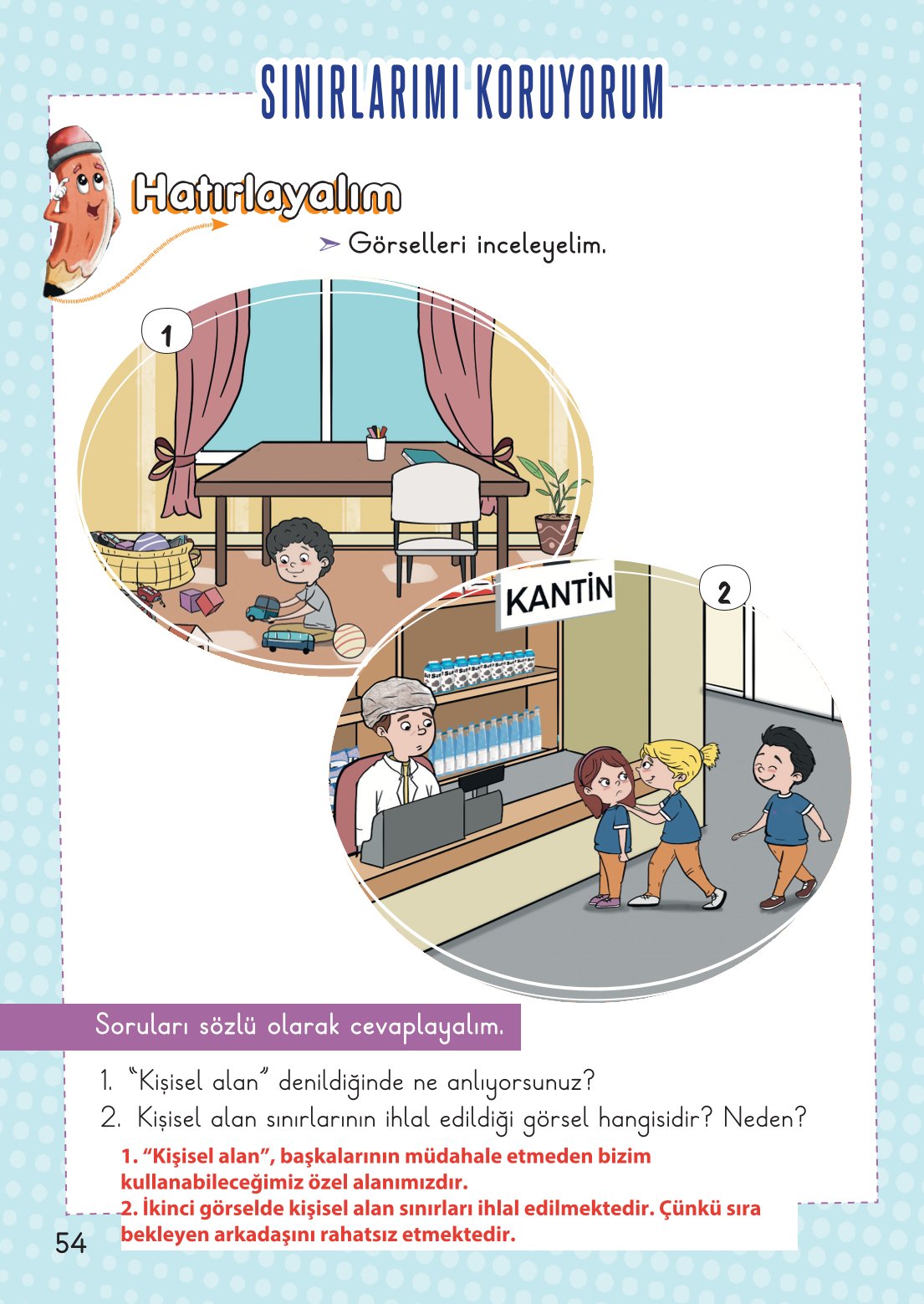 2. Sınıf Hayat Bilgisi 1. Kitap Meb Yayınları Ders Kitabı Sayfa 55 Cevapları