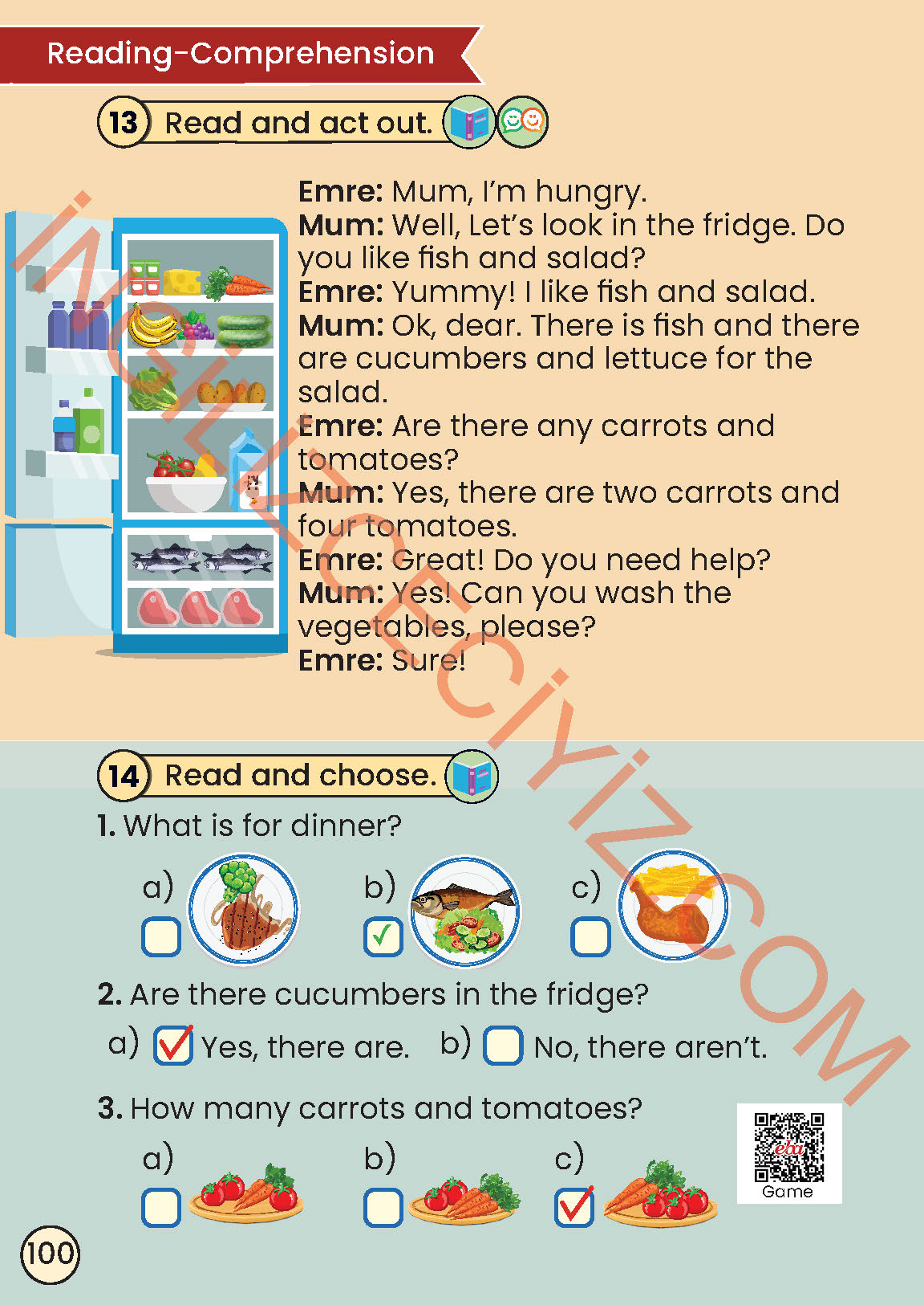 2. Sınıf İngilizce Meb Yayınları Kitabı Sayfa 100 Cevapları