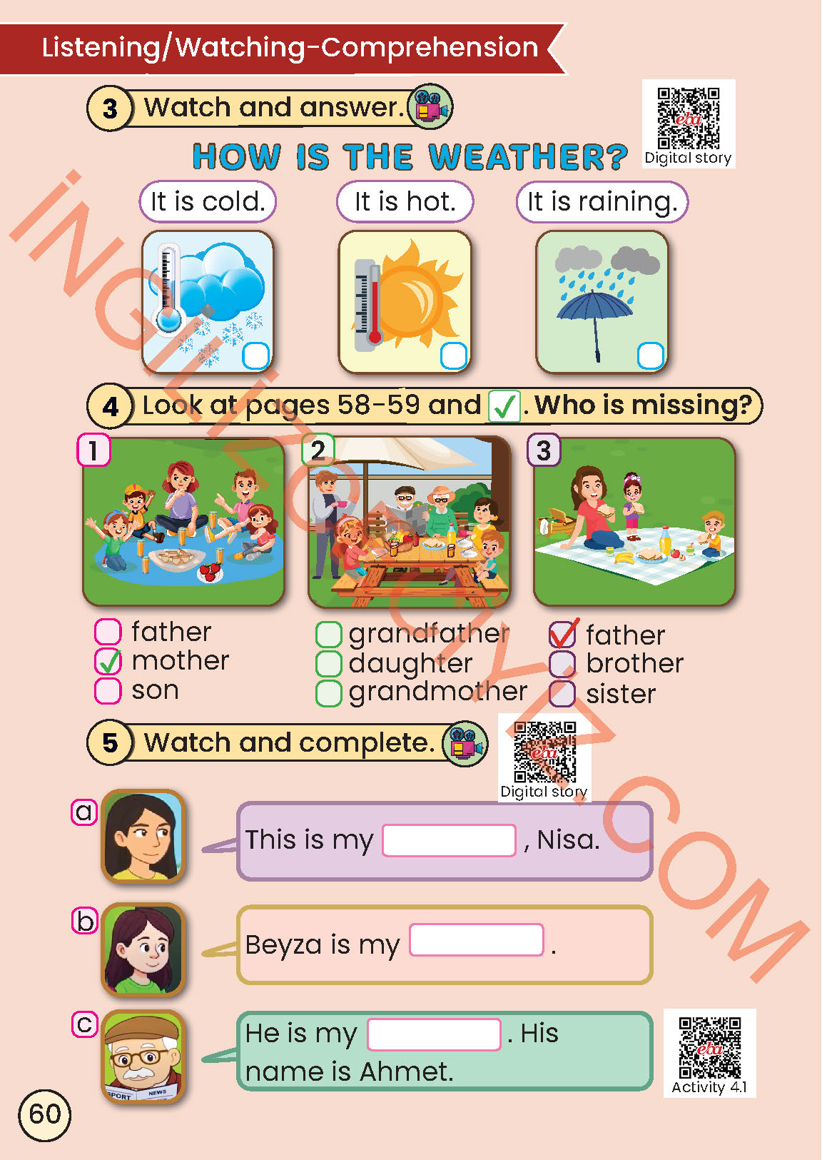 2. Sınıf İngilizce Meb Yayınları Kitabı Sayfa 60 Cevapları