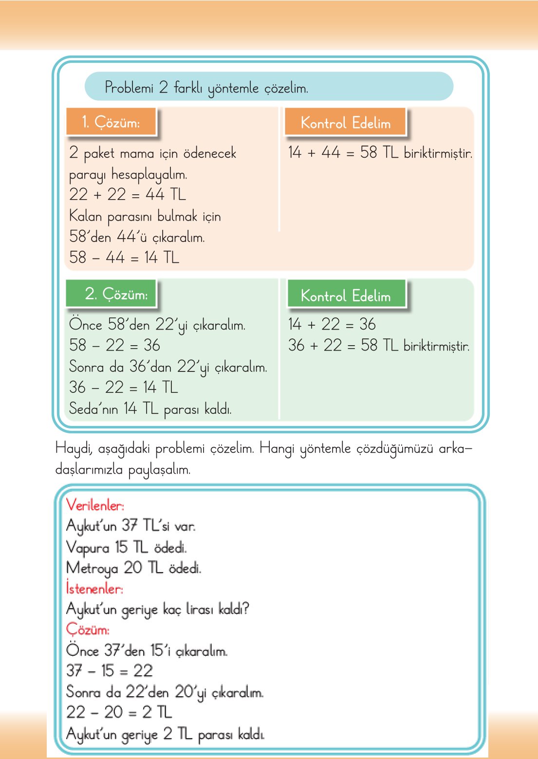 2. Sınıf Matematik 1. Kitap Meb Yayınları Ders Kitabı Sayfa 137 Cevapları