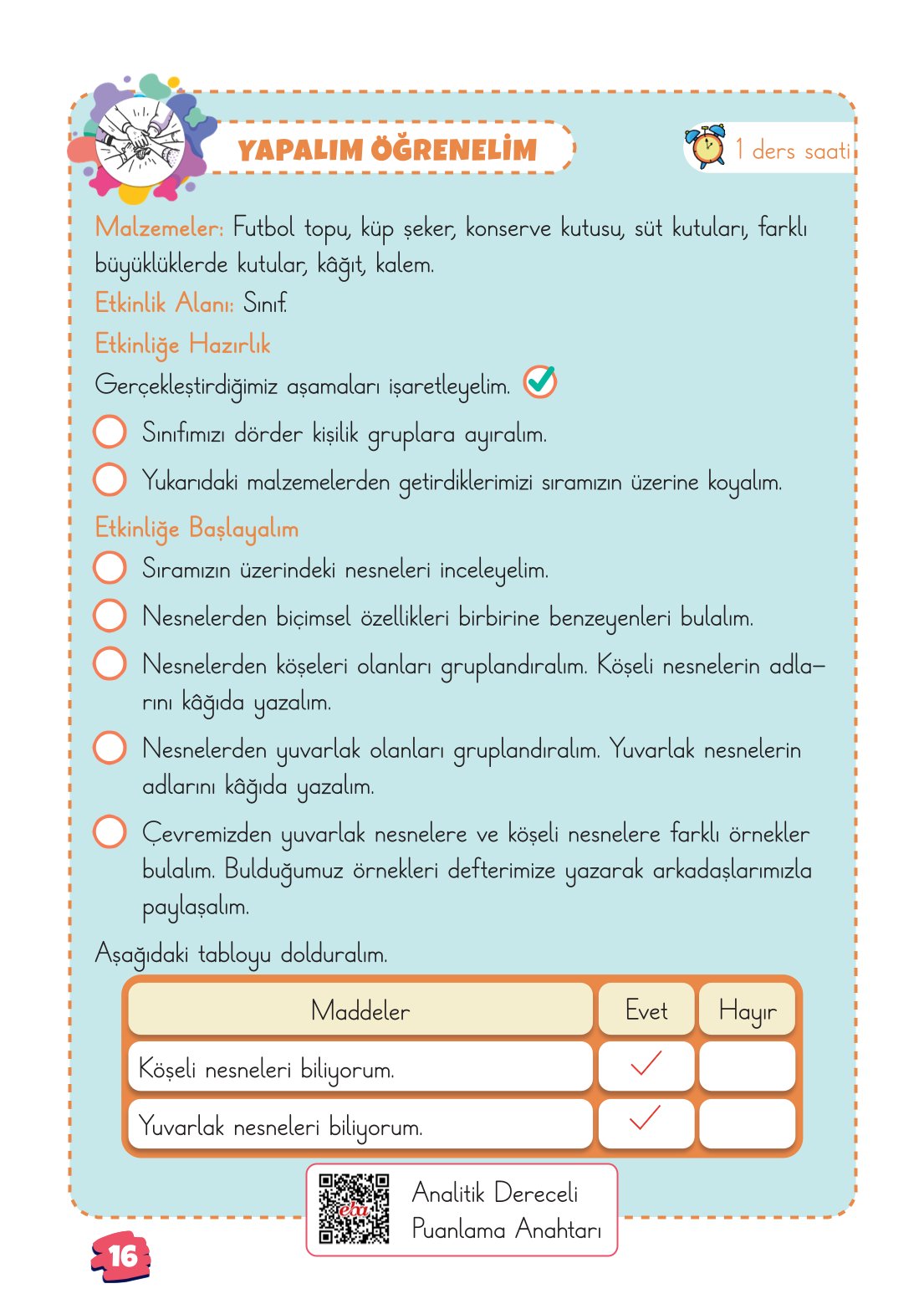 2. Sınıf Matematik 1. Kitap Meb Yayınları Ders Kitabı Sayfa 16 Cevapları