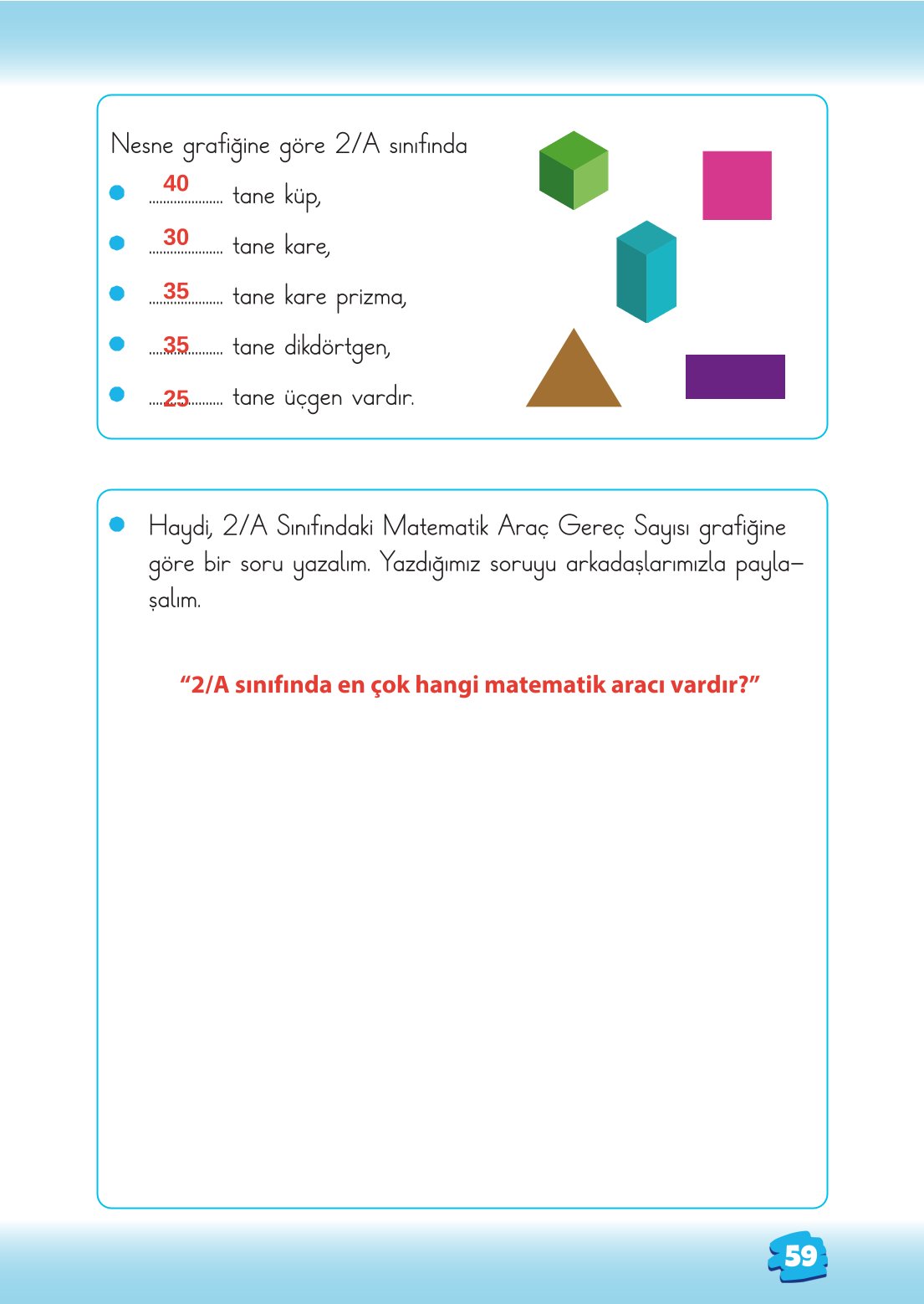 2. Sınıf Matematik 1. Kitap Meb Yayınları Ders Kitabı Sayfa 59 Cevapları