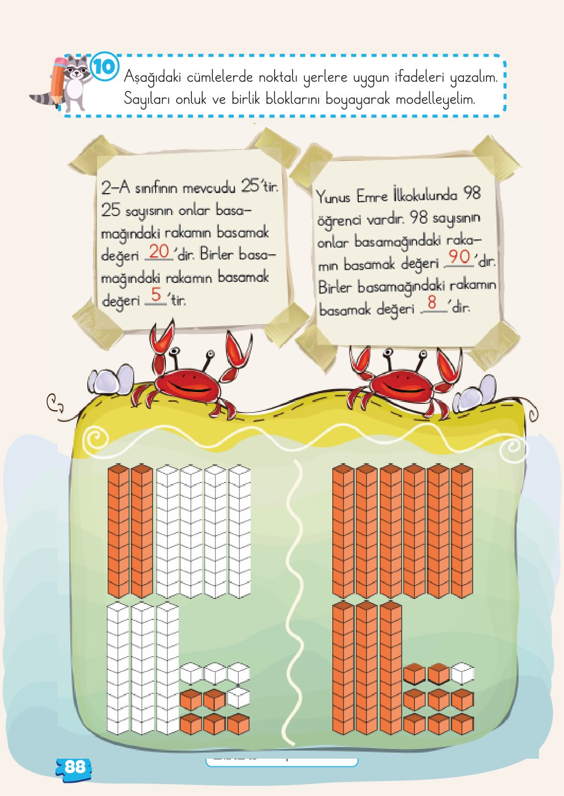 2. Sınıf Matematik 1. Kitap Meb Yayınları Ders Kitabı Sayfa 88 Cevapları
