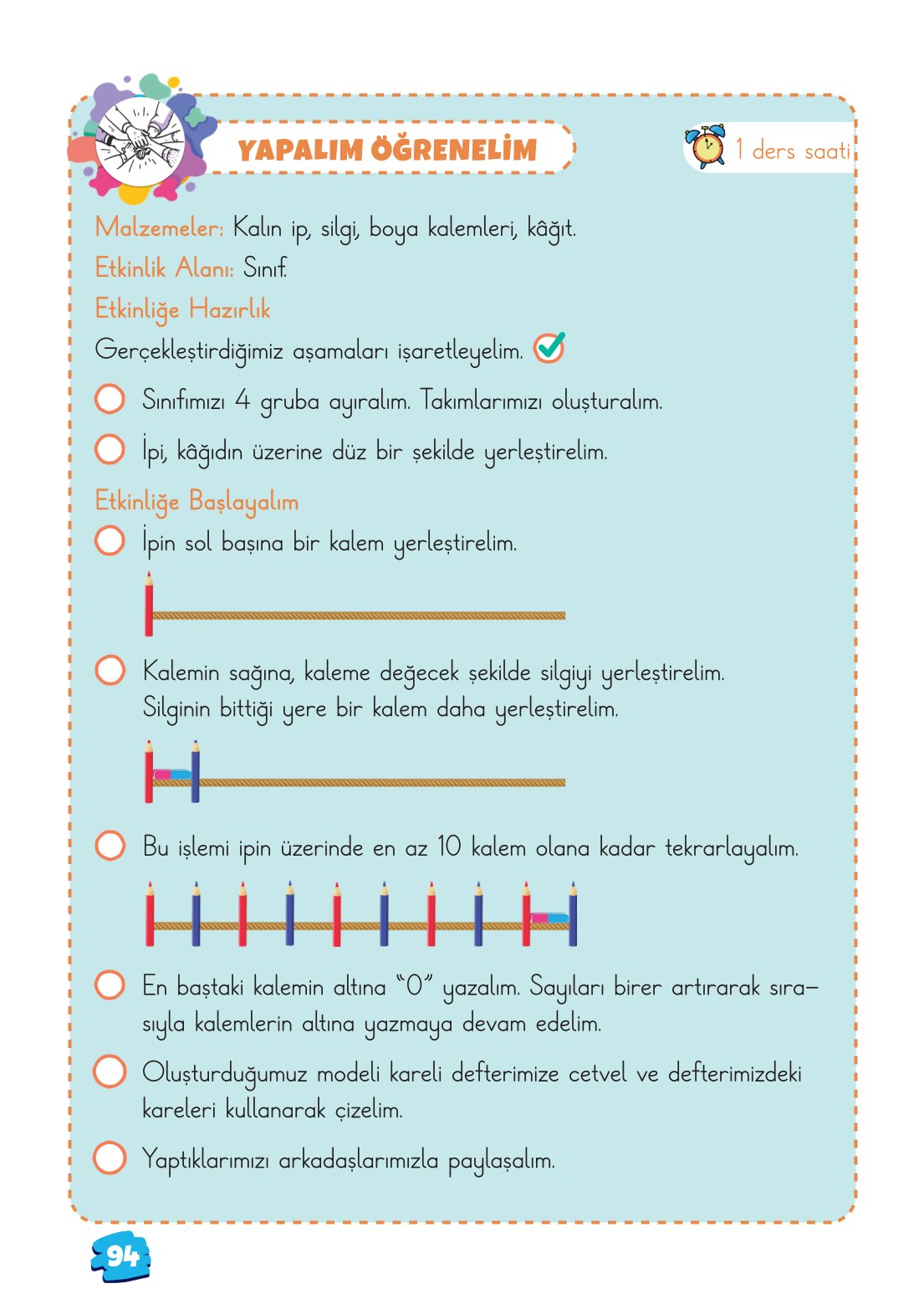 2. Sınıf Matematik 1. Kitap Meb Yayınları Ders Kitabı Sayfa 94 Cevapları
