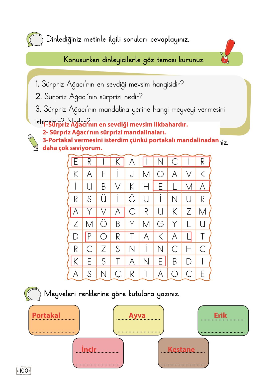 2. Sınıf Türkçe 1. Kitap Meb Yayınları Ders Kitabı Sayfa 100 Cevapları 2. Sınıf Türkçe 1. Kitap Meb Yayınları Ders Kitabı Sayfa 100 Cevapları