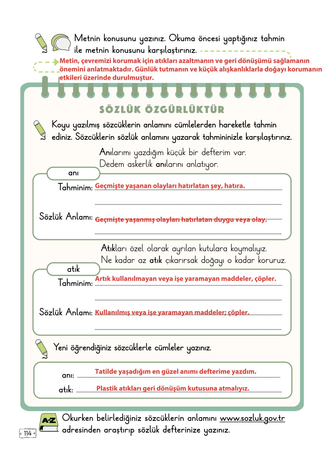 2. Sınıf Türkçe 1. Kitap Meb Yayınları Ders Kitabı Sayfa 114 Cevapları 2. Sınıf Türkçe 1. Kitap Meb Yayınları Ders Kitabı Sayfa 114 Cevapları