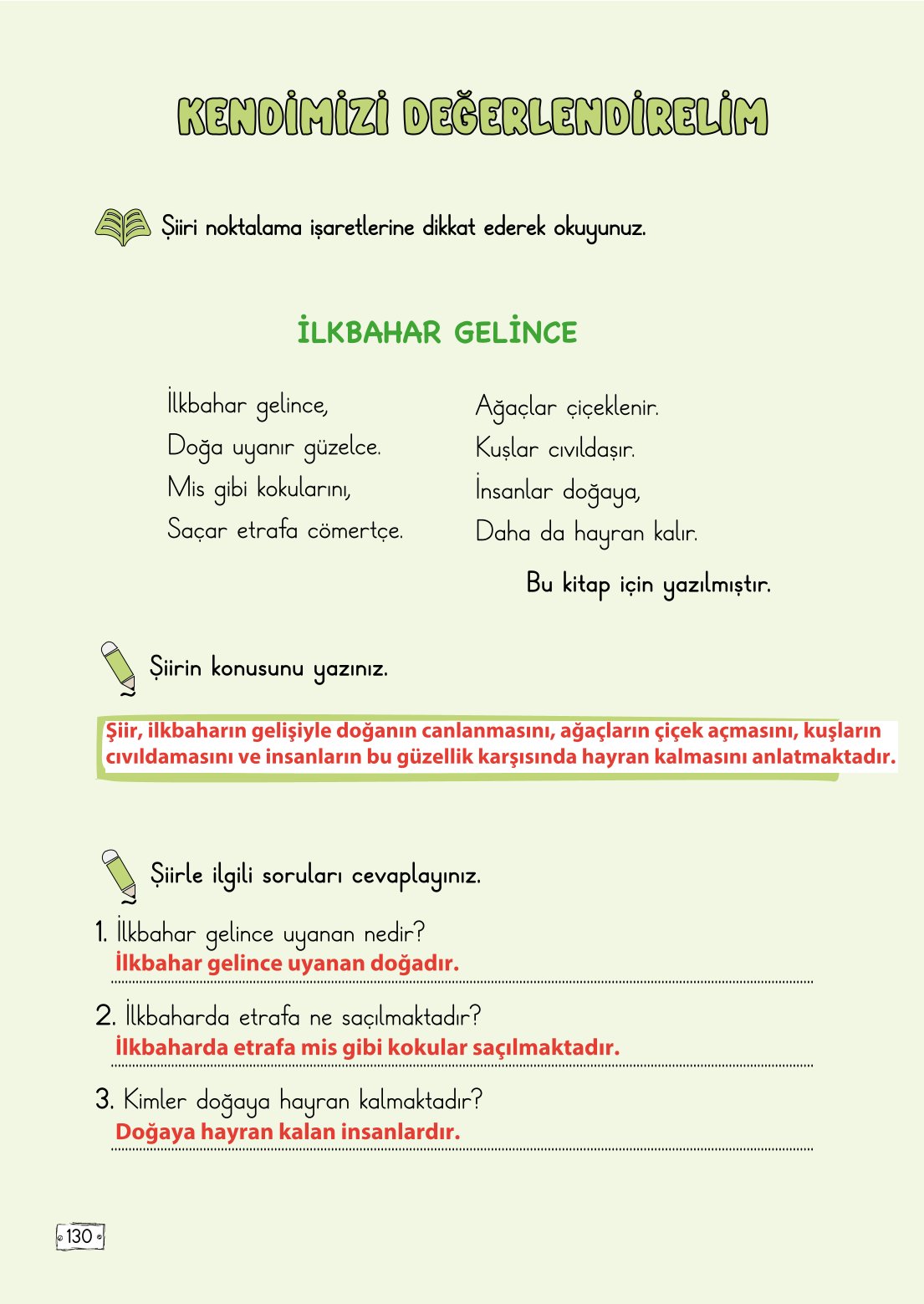 2. Sınıf Türkçe 1. Kitap Meb Yayınları Ders Kitabı Sayfa 130 Cevapları 2. Sınıf Türkçe 1. Kitap Meb Yayınları Ders Kitabı Sayfa 130 Cevapları