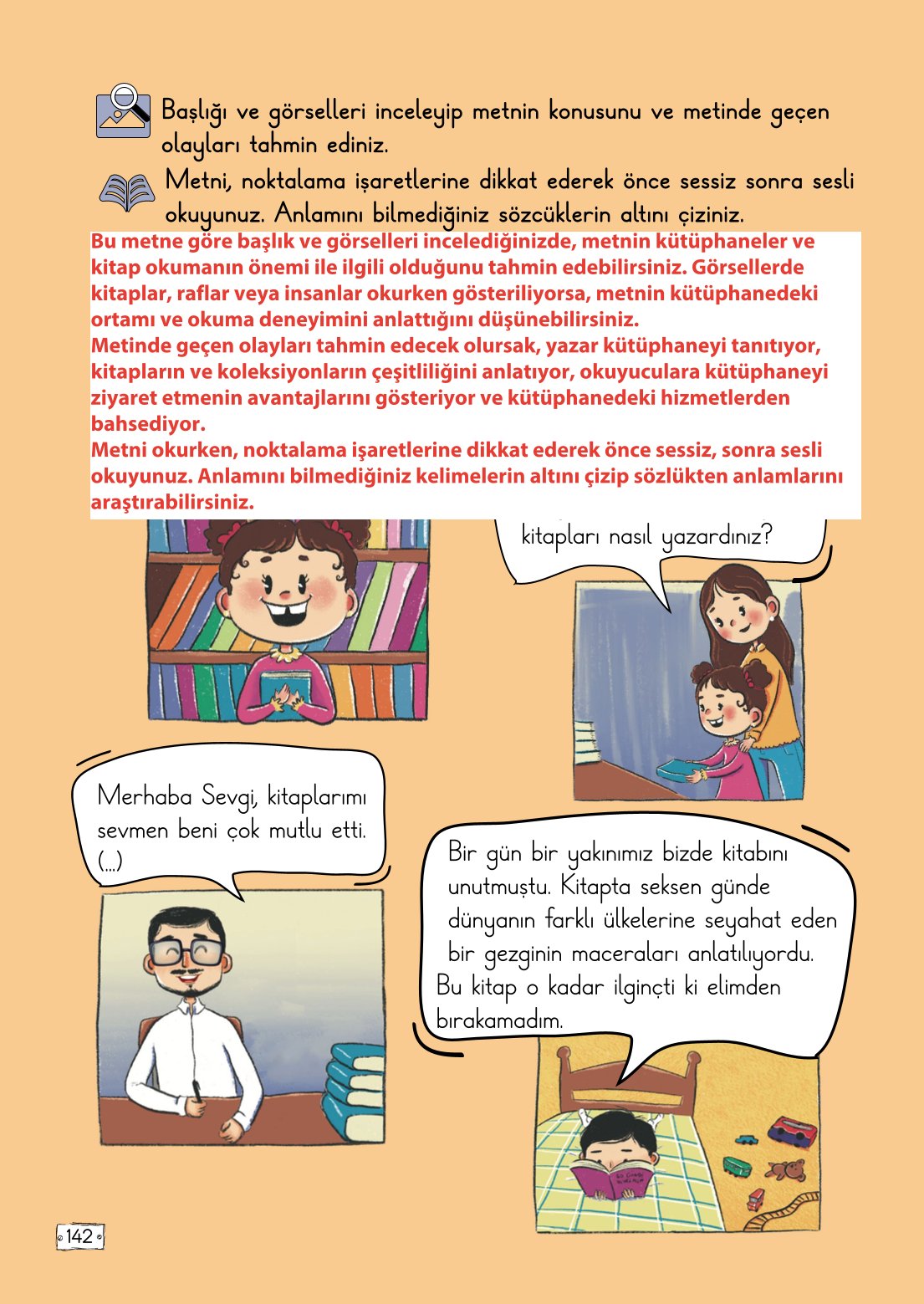 2. Sınıf Türkçe 1. Kitap Meb Yayınları Ders Kitabı Sayfa 142 Cevapları