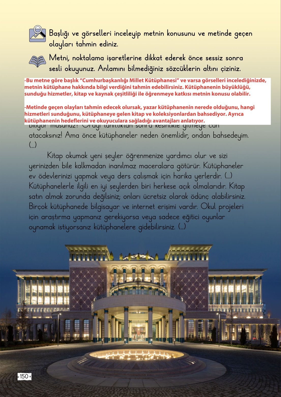 2. Sınıf Türkçe 1. Kitap Meb Yayınları Ders Kitabı Sayfa 150 Cevapları